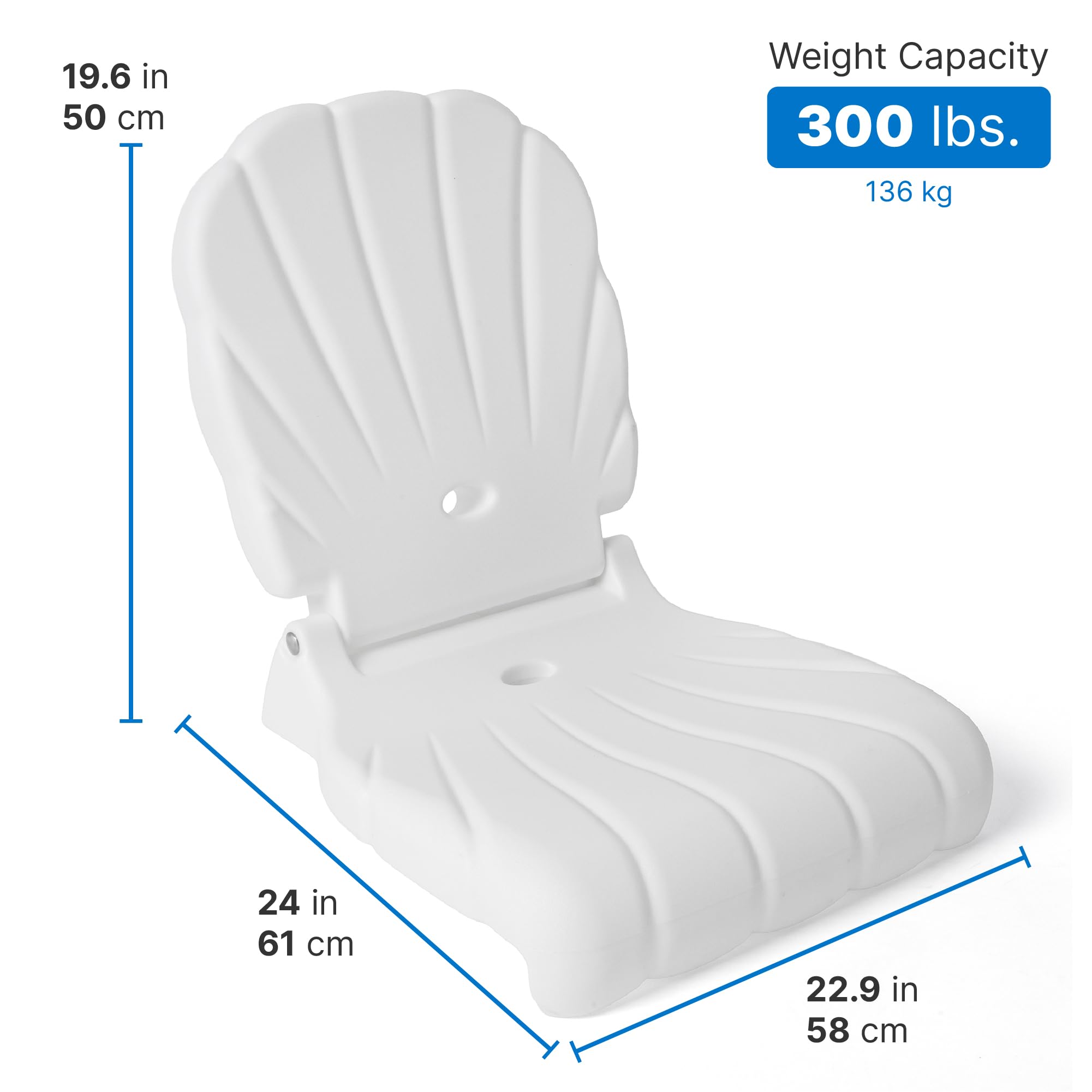 Step2 Kids Shell Flip Seat 2 Pack, Portable Outdoor Chair for Poolside, Camping, Beach, Stadium, Providing Back Support, Made of UV20 Durable Plastic, Mint