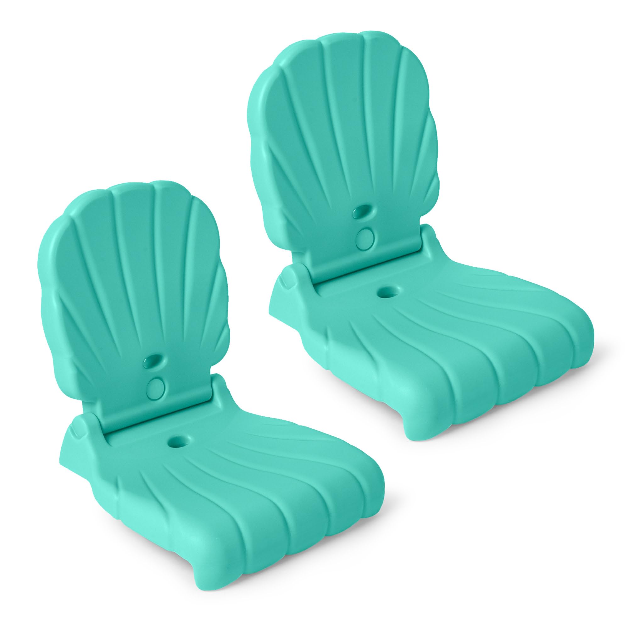 Step2 Kids Shell Flip Seat 2 Pack, Portable Outdoor Chair for Poolside, Camping, Beach, Stadium, Providing Back Support, Made of UV20 Durable Plastic, Mint
