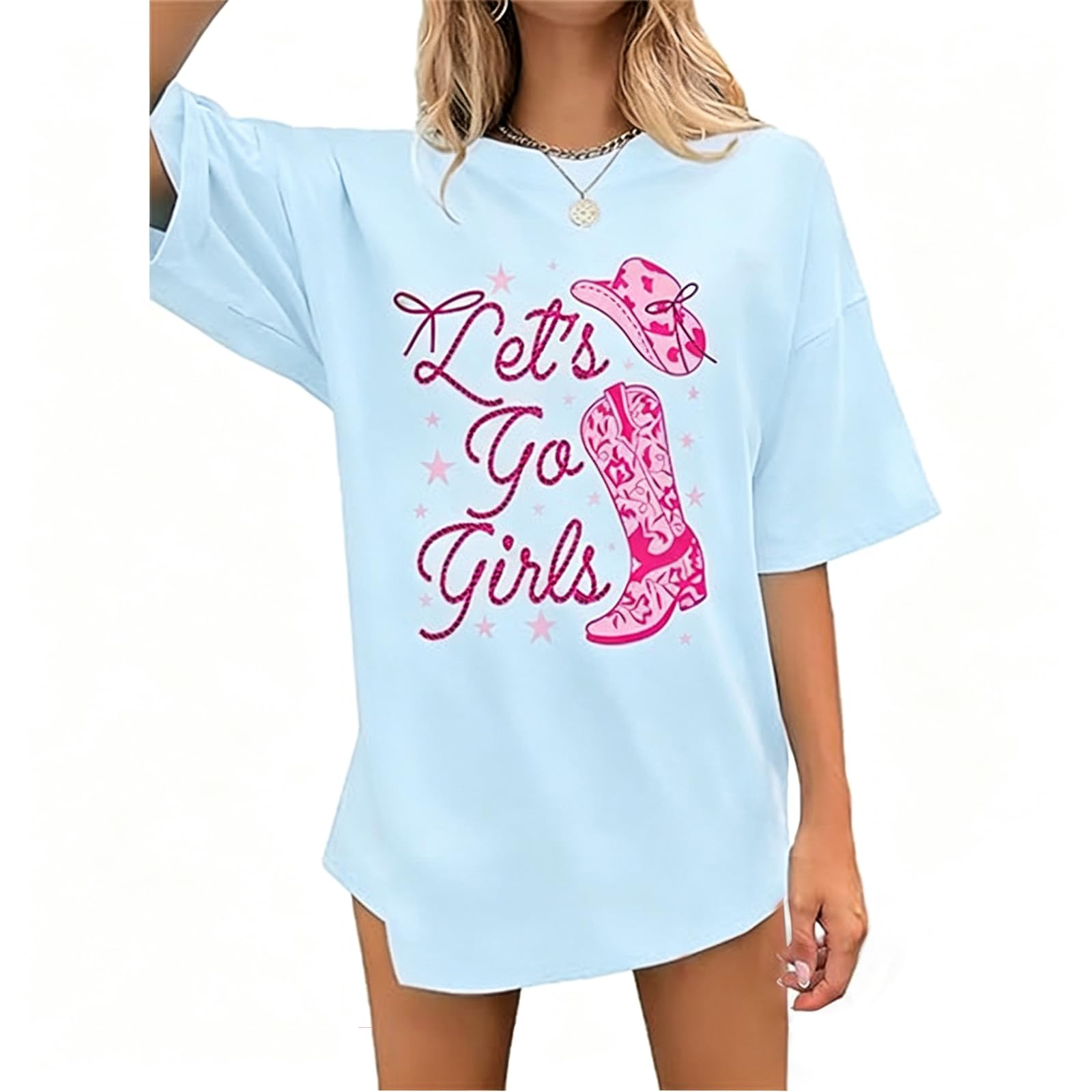 Women's Western Cowboy Shirts Vintage Rodeo Graphic Oversized Tops Cowgirl T-Shirt Rodeo Shirts for Women
