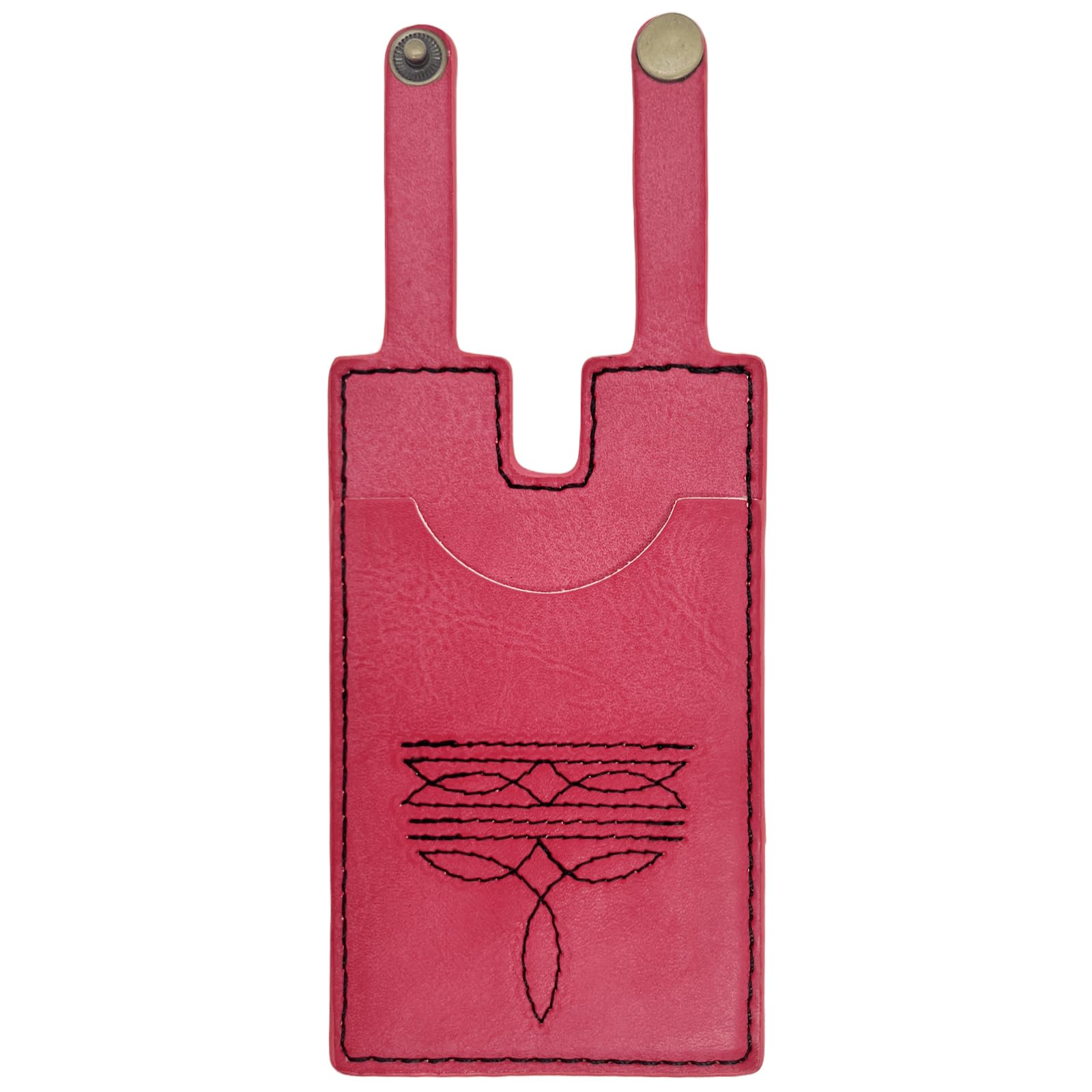 Boot Wallet for Women,Western Boot Wallet with Snap Strap,Leather Boot Wallet, Credit Card Holder(Pink)