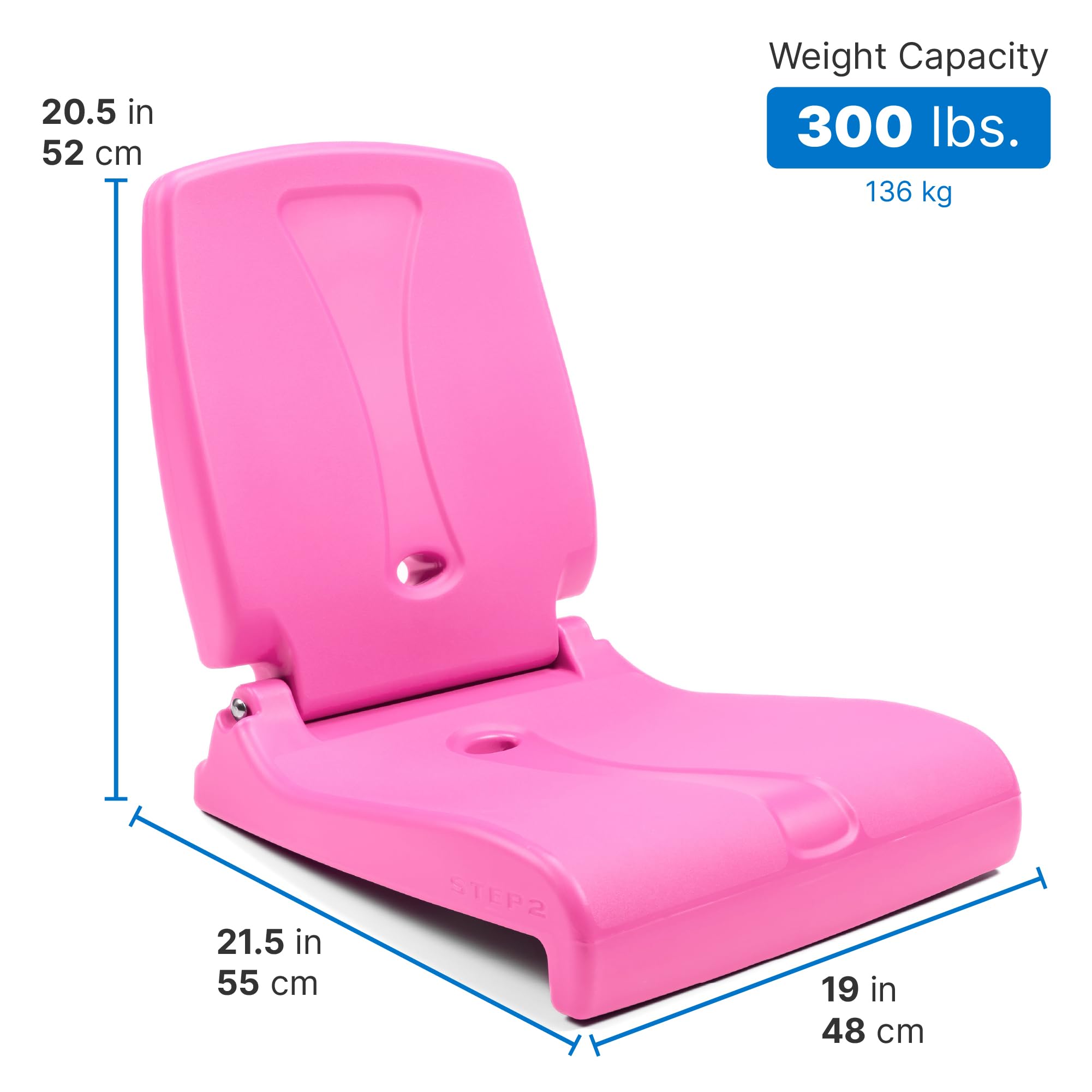 Step2 Kids Shell Flip Seat 2 Pack, Portable Outdoor Chair for Poolside, Camping, Beach, Stadium, Providing Back Support, Made of UV20 Durable Plastic, Mint