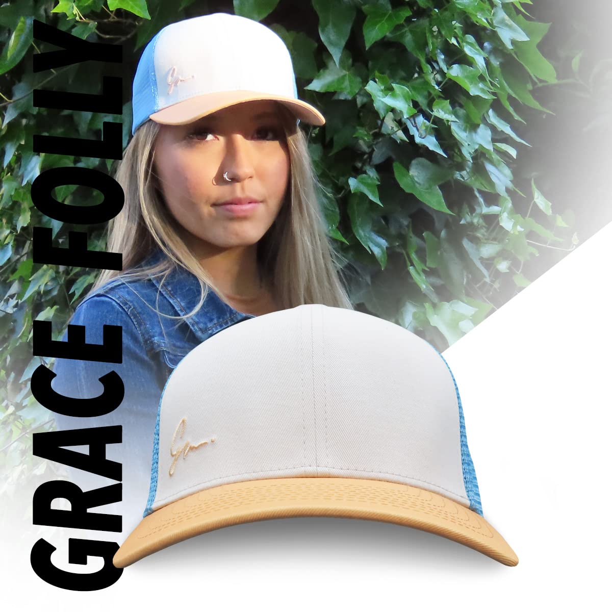 Grace Folly Beach Trucker Hats for Women- Snapback Baseball Cap for Summer