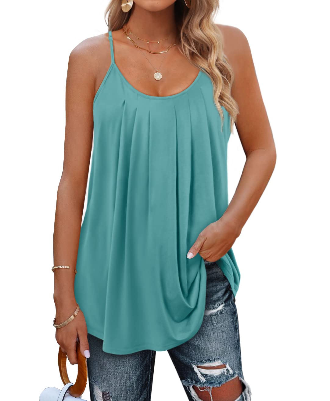 Geifa Summer Tank Tops for Women Vacation Outfits 2025 Fashion Trendy Clothes
