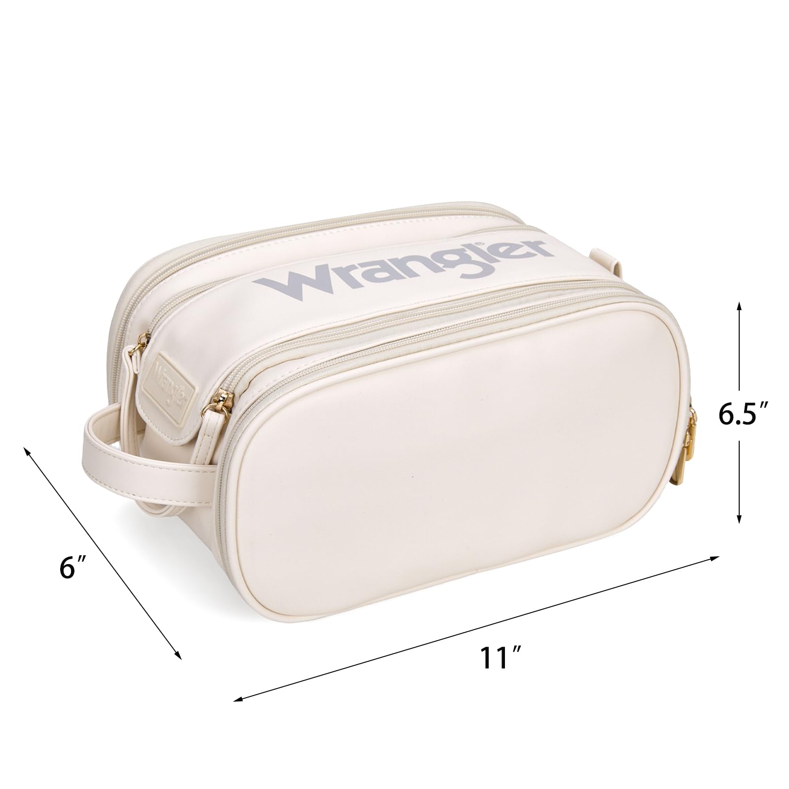 Montana West X Wrangler Large Makeup Bag Travel Toiletry Bag Portable Cosmetic Bag Make Up Organizer with Divider and Handle for Women