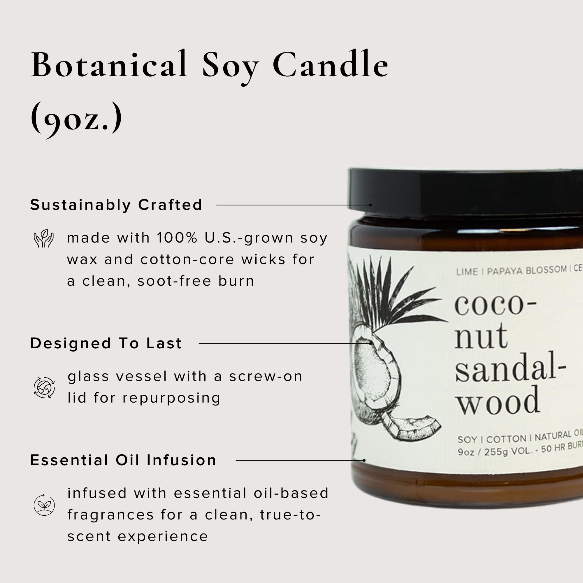 Broken Top Saguaro Cactus Pure Soy Candle | 9 oz. | Agave, Aloe & Moss. 50-Hour Burn Time. Natural Cotton Wick, Vegan, No Parabens, No Phthalates
