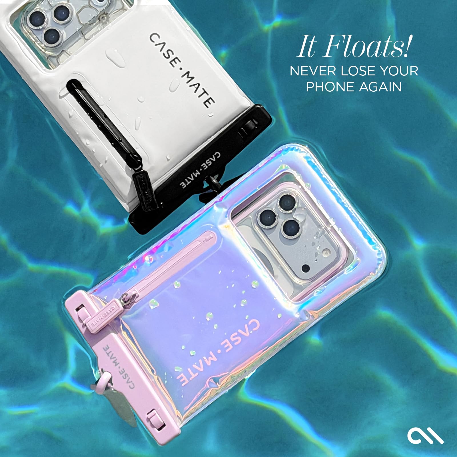 Case-Mate IP68 Waterproof Phone Pouch - Floating Waterproof Phone Case w/Crossbody Lanyard - Beach Cruise Ship Travel Essentials - Compatible with All Devices - Touchscreen Friendly - Purple Paradise