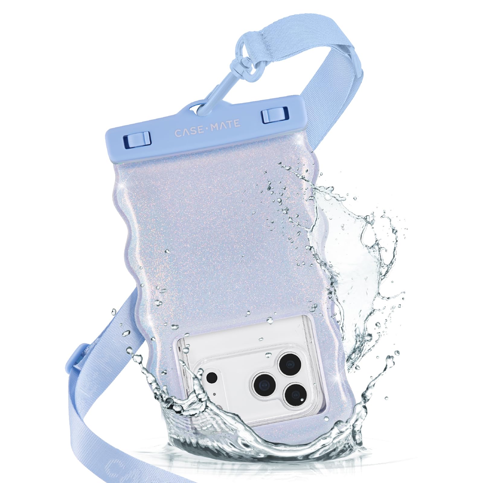 Case-Mate IP68 Waterproof Phone Pouch - Floating Waterproof Phone Case w/Crossbody Lanyard - Beach Cruise Ship Travel Essentials - Compatible with All Devices - Touchscreen Friendly - Purple Paradise