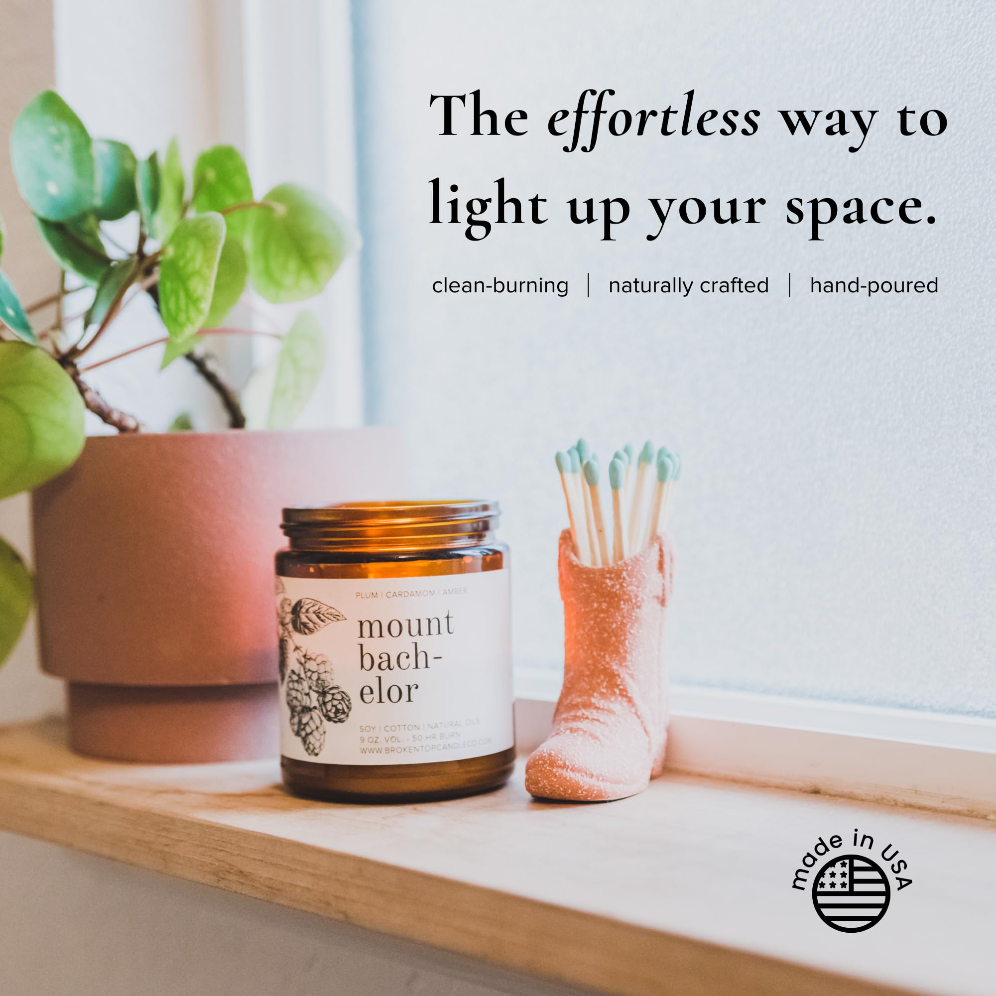 Broken Top Saguaro Cactus Pure Soy Candle | 9 oz. | Agave, Aloe & Moss. 50-Hour Burn Time. Natural Cotton Wick, Vegan, No Parabens, No Phthalates