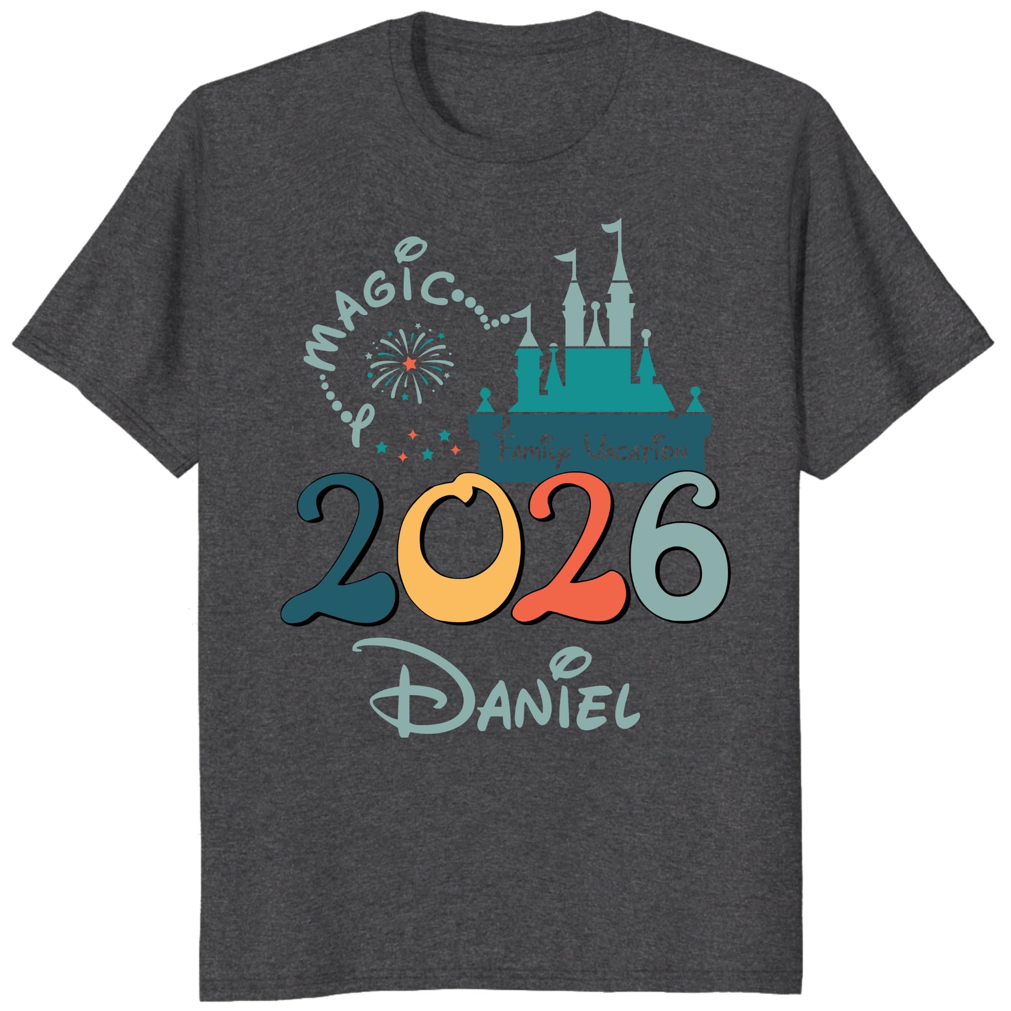 Custom 2026 Magic Family Vacation Matching T-Shirt, Personalized Magical Trip Shirts for Parents & Kids