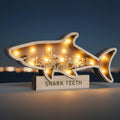 FoldTier Shark Tooth Display Case with Light 9.8 in Wooden Shark Teeth Holder Shadow Box Sharks Stuff Gift for Collectors Lovers Son Grandson Vacation Ocean Beach Home Decor