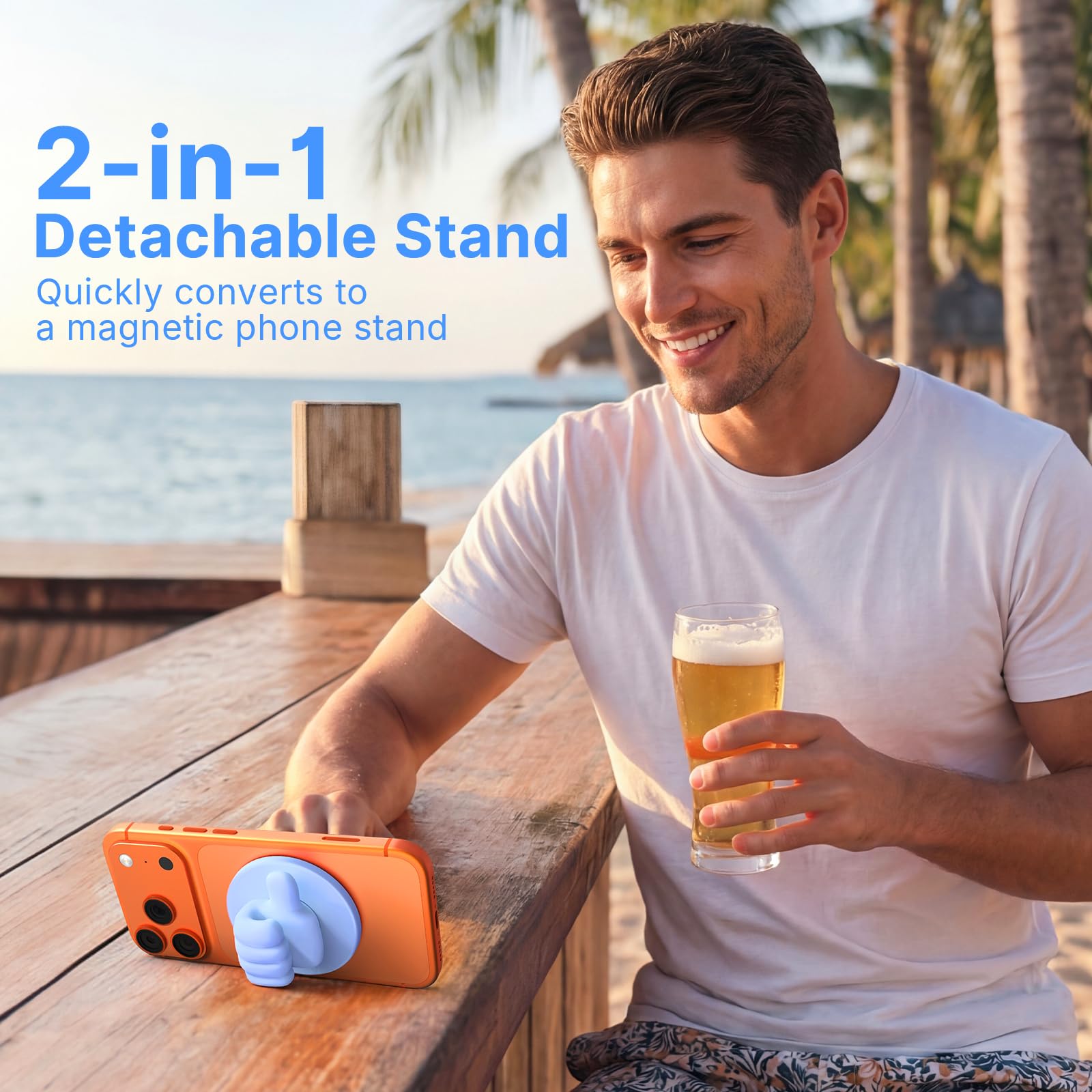 Phone Umbrella for Sun Shade Magnetic: Universal Anti-Glare Umbrella for iPhone UPF45+ Heat UV Protection Thumbs Up Women Teen Girl Gifts Trendy Stuff Pool Travel Beach Accessories Vacation Essentials