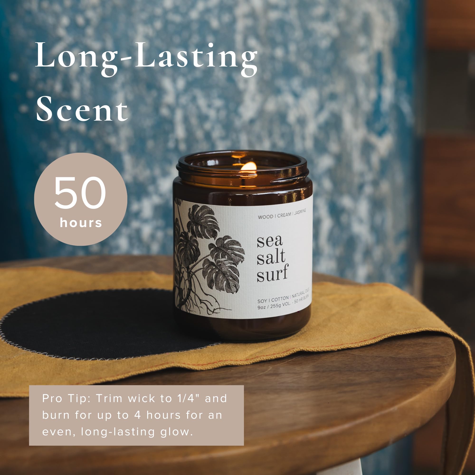 Broken Top Saguaro Cactus Pure Soy Candle | 9 oz. | Agave, Aloe & Moss. 50-Hour Burn Time. Natural Cotton Wick, Vegan, No Parabens, No Phthalates