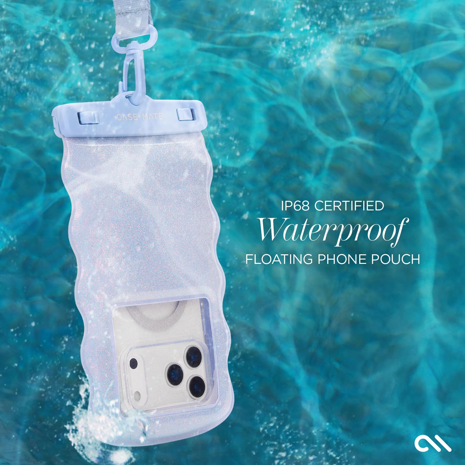 Case-Mate IP68 Waterproof Phone Pouch - Floating Waterproof Phone Case w/Crossbody Lanyard - Beach Cruise Ship Travel Essentials - Compatible with All Devices - Touchscreen Friendly - Purple Paradise