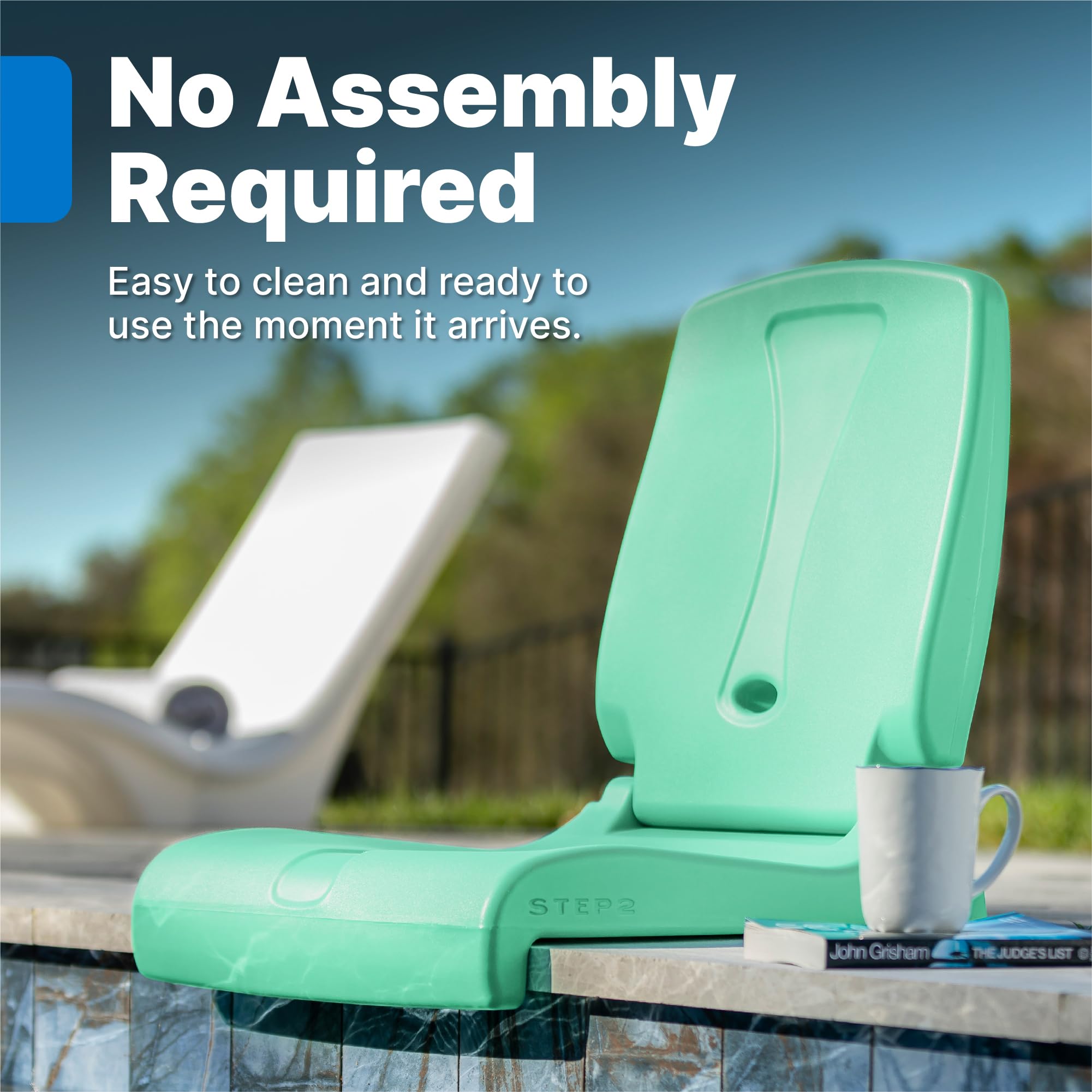 Step2 Kids Shell Flip Seat 2 Pack, Portable Outdoor Chair for Poolside, Camping, Beach, Stadium, Providing Back Support, Made of UV20 Durable Plastic, Mint