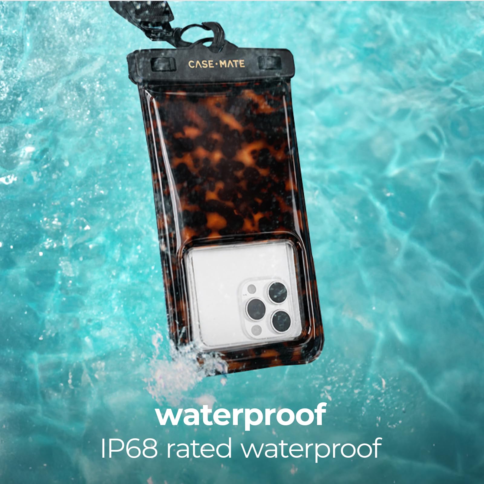 Case-Mate IP68 Waterproof Phone Pouch - Floating Waterproof Phone Case w/Crossbody Lanyard - Beach Cruise Ship Travel Essentials - Compatible with All Devices - Touchscreen Friendly - Purple Paradise