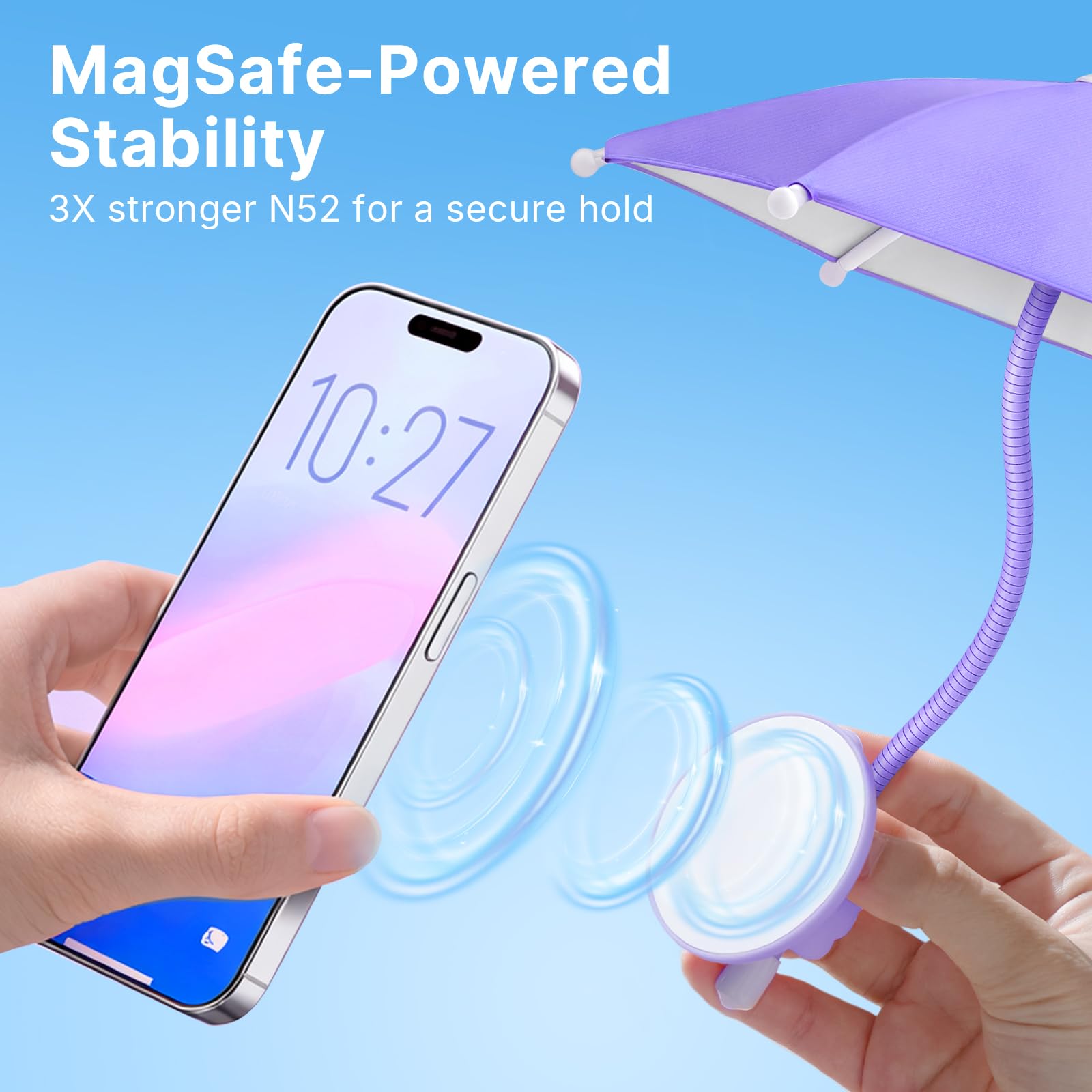 Phone Umbrella for Sun Shade Magnetic: Universal Anti-Glare Umbrella for iPhone UPF45+ Heat UV Protection Thumbs Up Women Teen Girl Gifts Trendy Stuff Pool Travel Beach Accessories Vacation Essentials