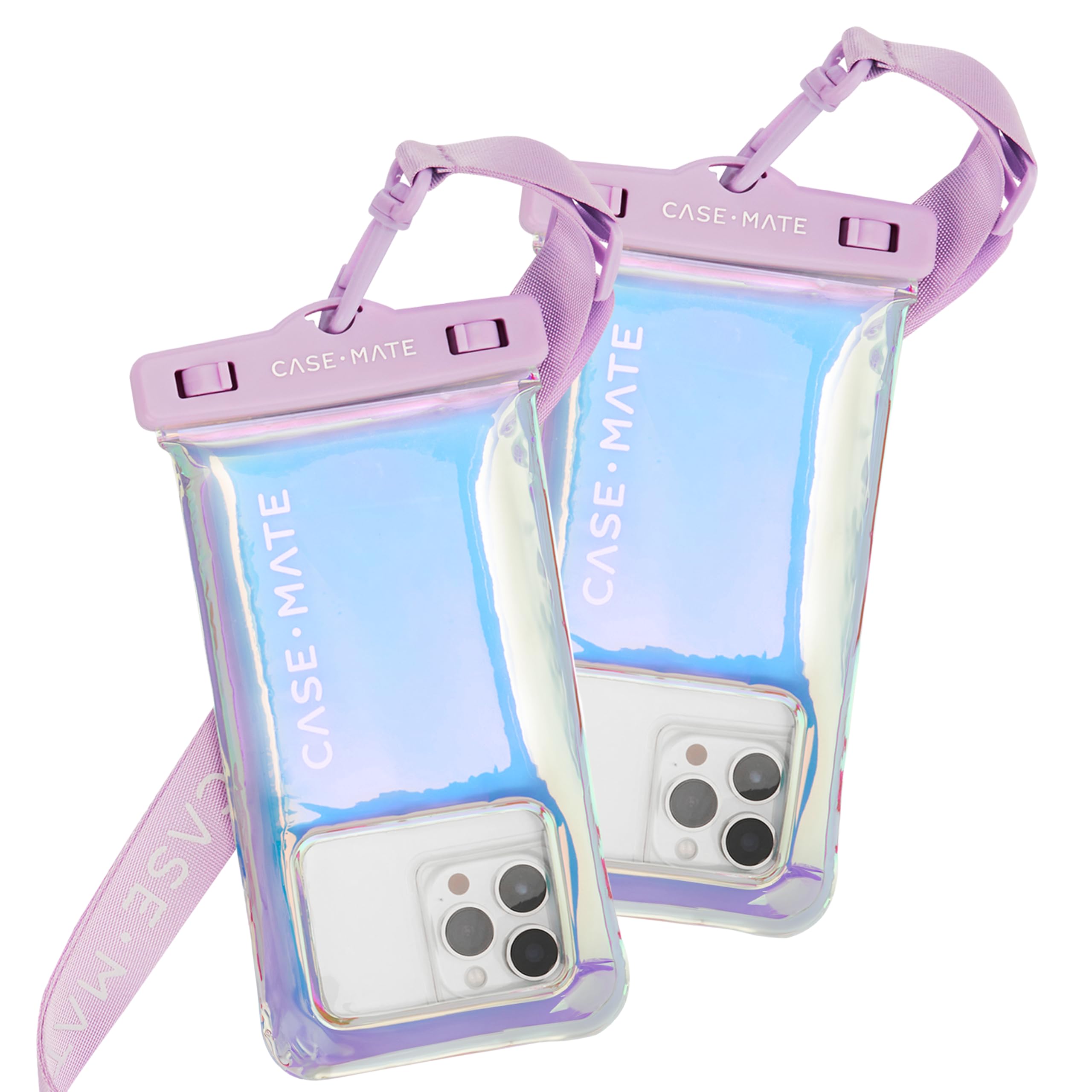 Case-Mate IP68 Waterproof Phone Pouch - Floating Waterproof Phone Case w/Crossbody Lanyard - Beach Cruise Ship Travel Essentials - Compatible with All Devices - Touchscreen Friendly - Purple Paradise