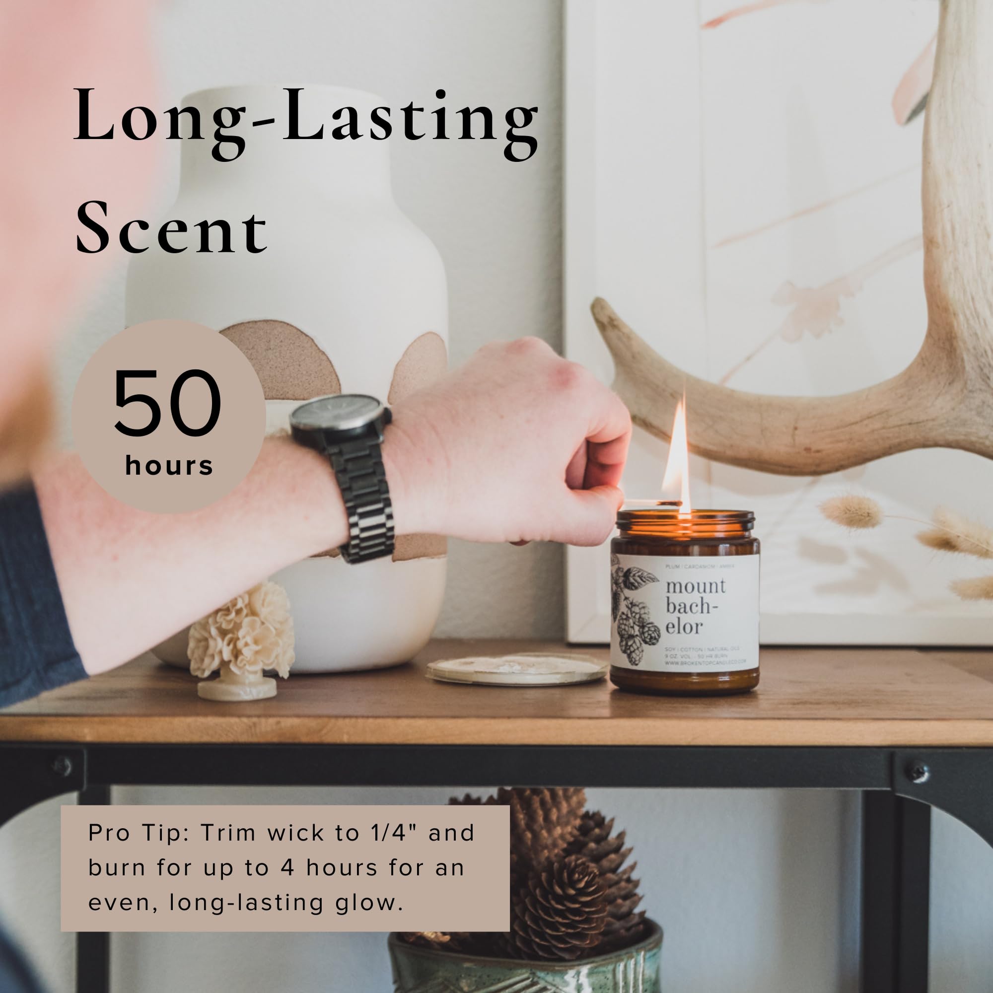 Broken Top Saguaro Cactus Pure Soy Candle | 9 oz. | Agave, Aloe & Moss. 50-Hour Burn Time. Natural Cotton Wick, Vegan, No Parabens, No Phthalates