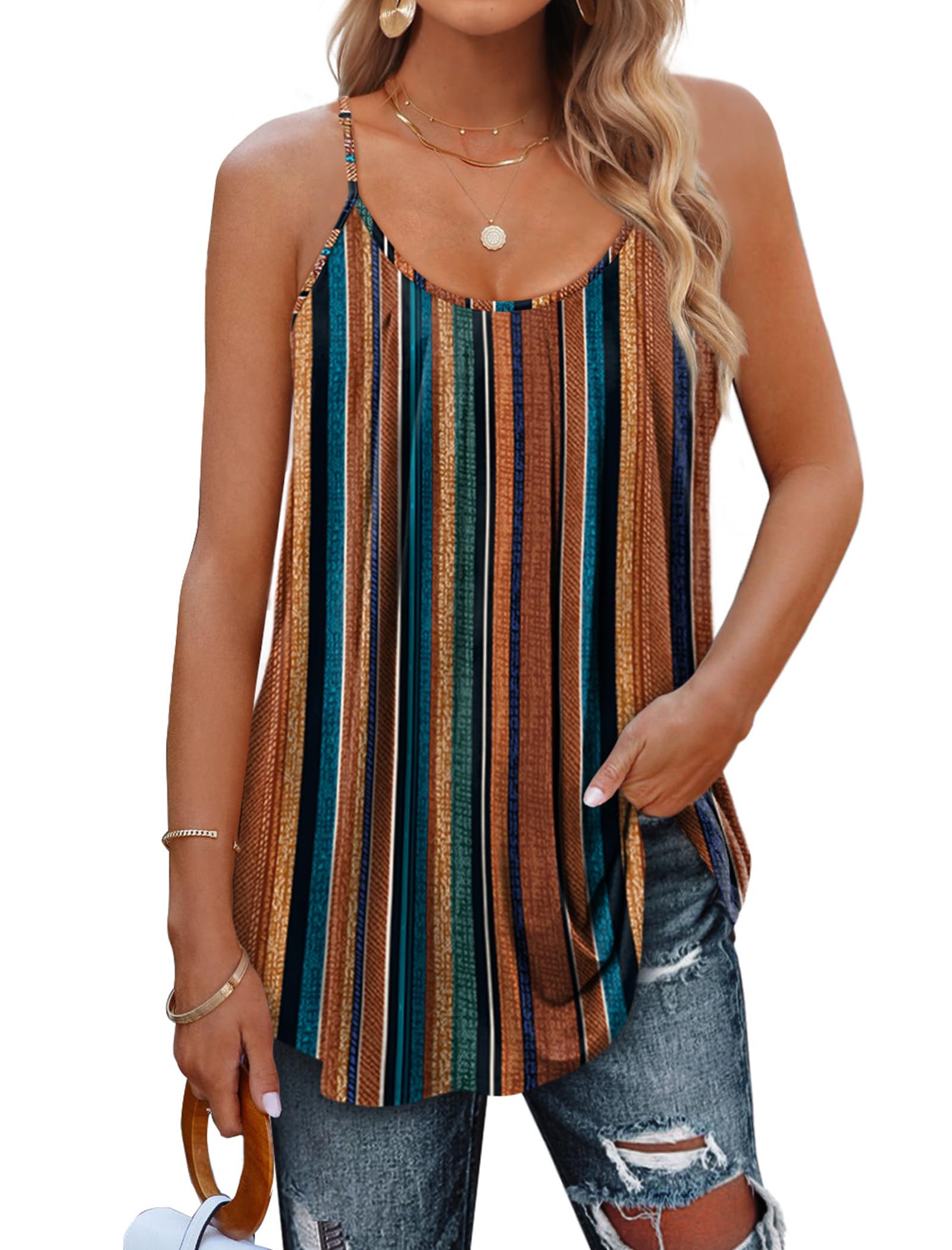 Geifa Summer Tank Tops for Women Vacation Outfits 2025 Fashion Trendy Clothes