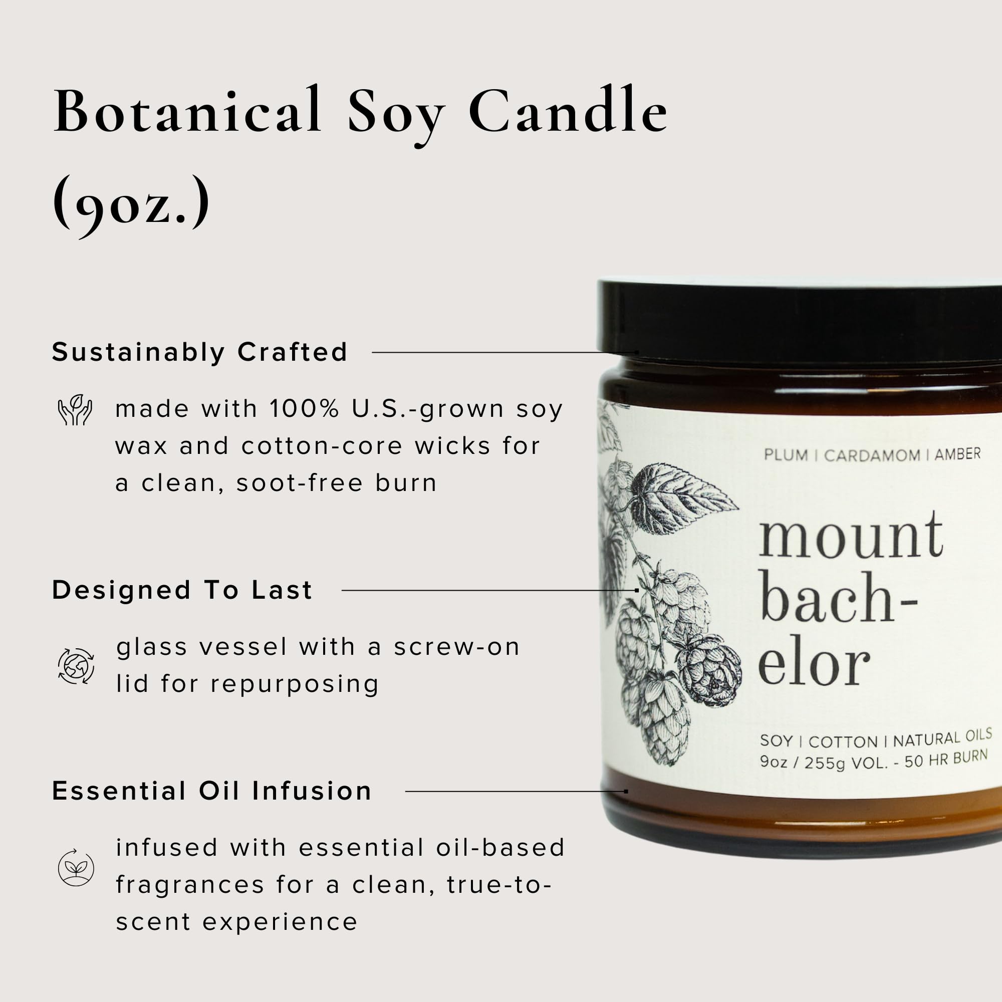 Broken Top Saguaro Cactus Pure Soy Candle | 9 oz. | Agave, Aloe & Moss. 50-Hour Burn Time. Natural Cotton Wick, Vegan, No Parabens, No Phthalates