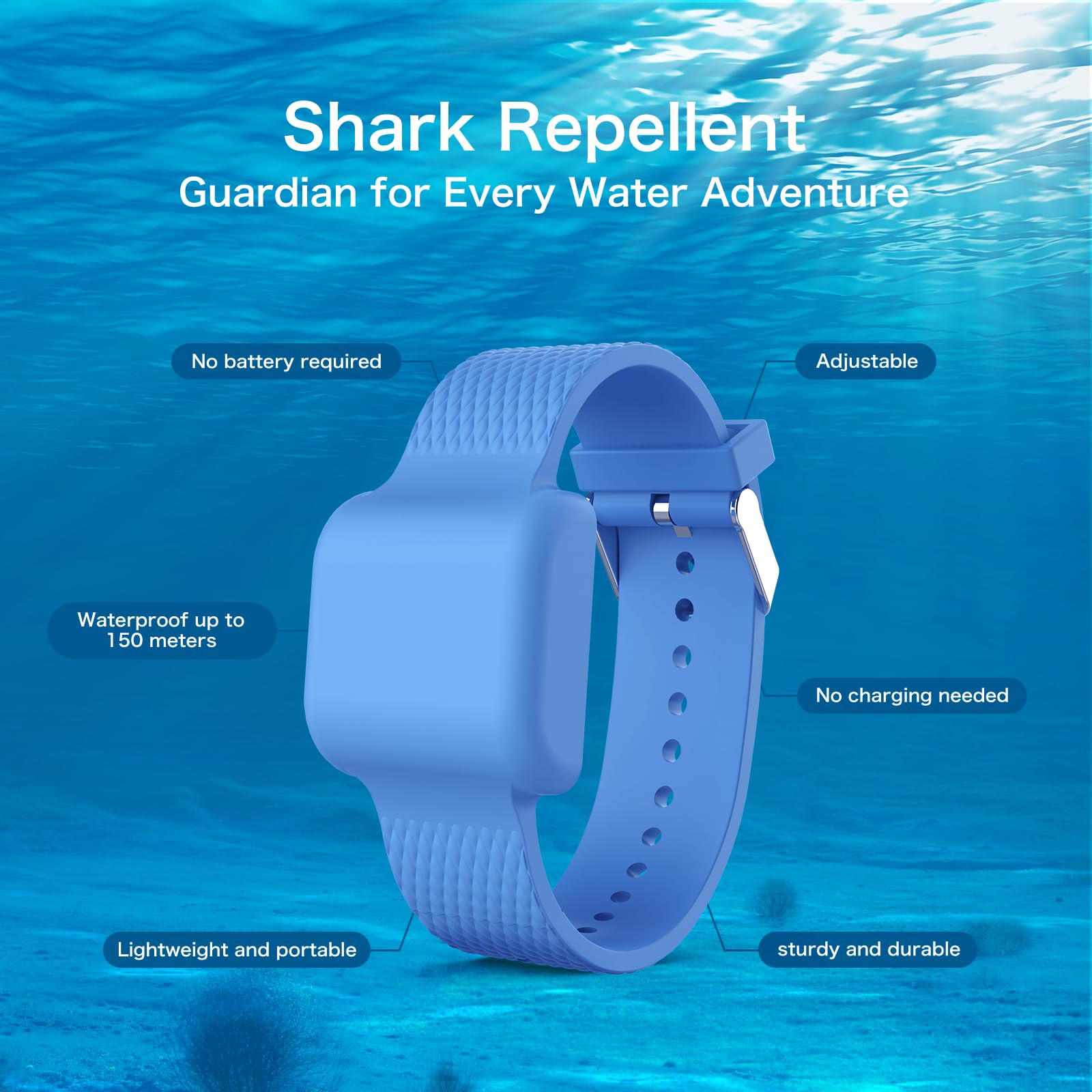 Magnetic Shark Deterrent Bracelet - Anti-Shark Repellent Band for Surfing, Scuba Diving, Snorkeling & Swimming | Portable Water Sports Safety Device for Adults & Kids
