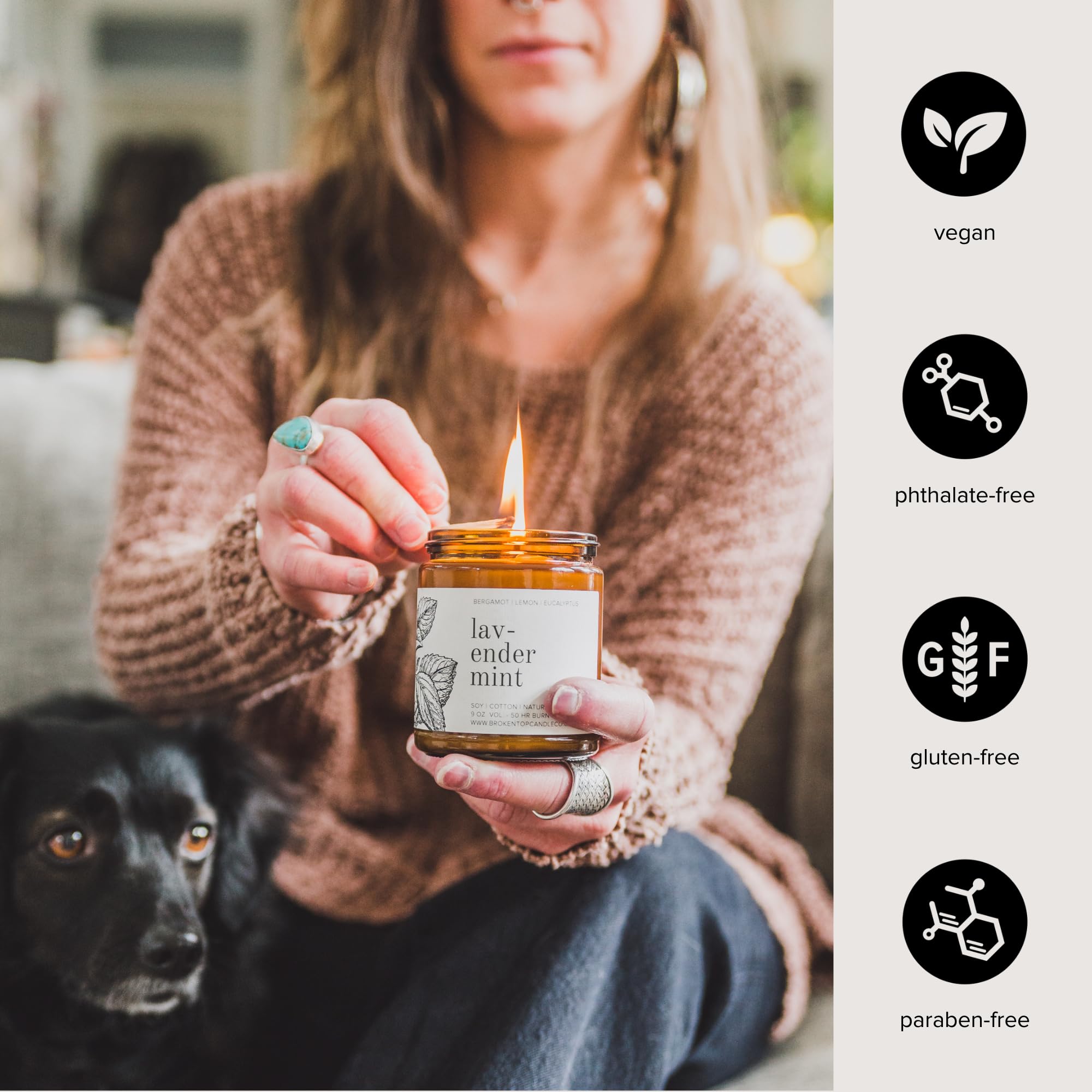 Broken Top Saguaro Cactus Pure Soy Candle | 9 oz. | Agave, Aloe & Moss. 50-Hour Burn Time. Natural Cotton Wick, Vegan, No Parabens, No Phthalates