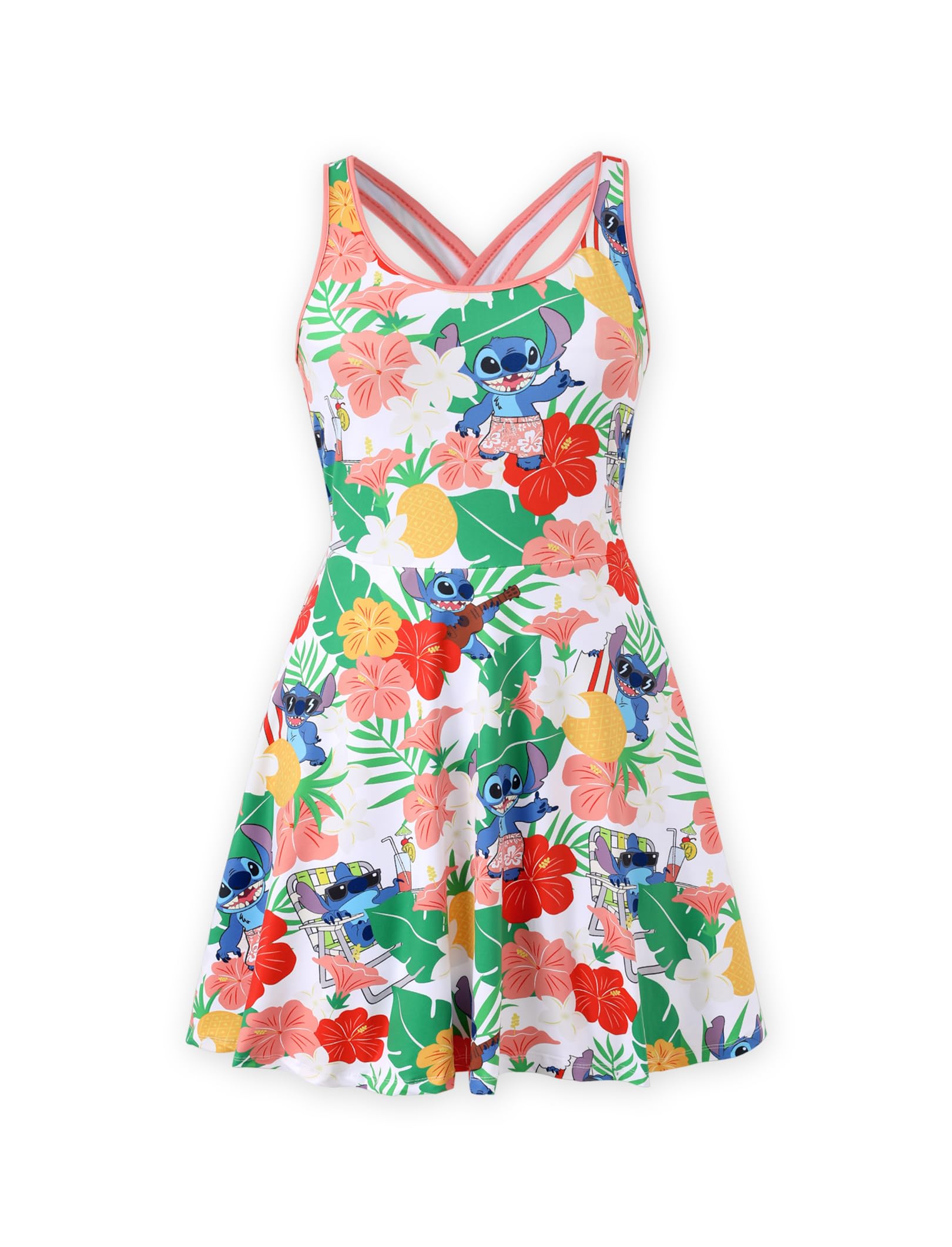 Disney Mickey and Friends Family Matching Outfits Sleeveless Dress and Short Sleeve Shirts for Mommy and Me