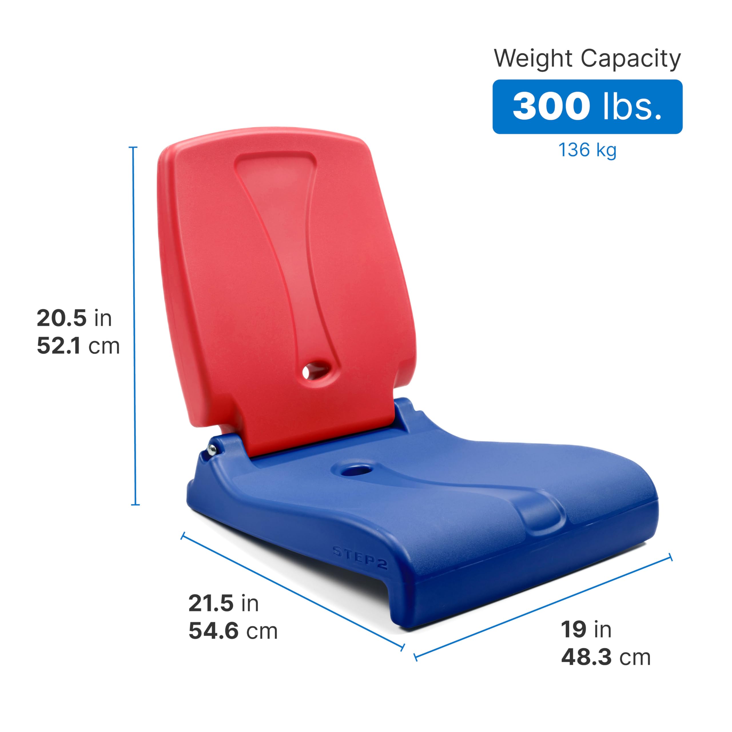 Step2 Kids Shell Flip Seat 2 Pack, Portable Outdoor Chair for Poolside, Camping, Beach, Stadium, Providing Back Support, Made of UV20 Durable Plastic, Mint