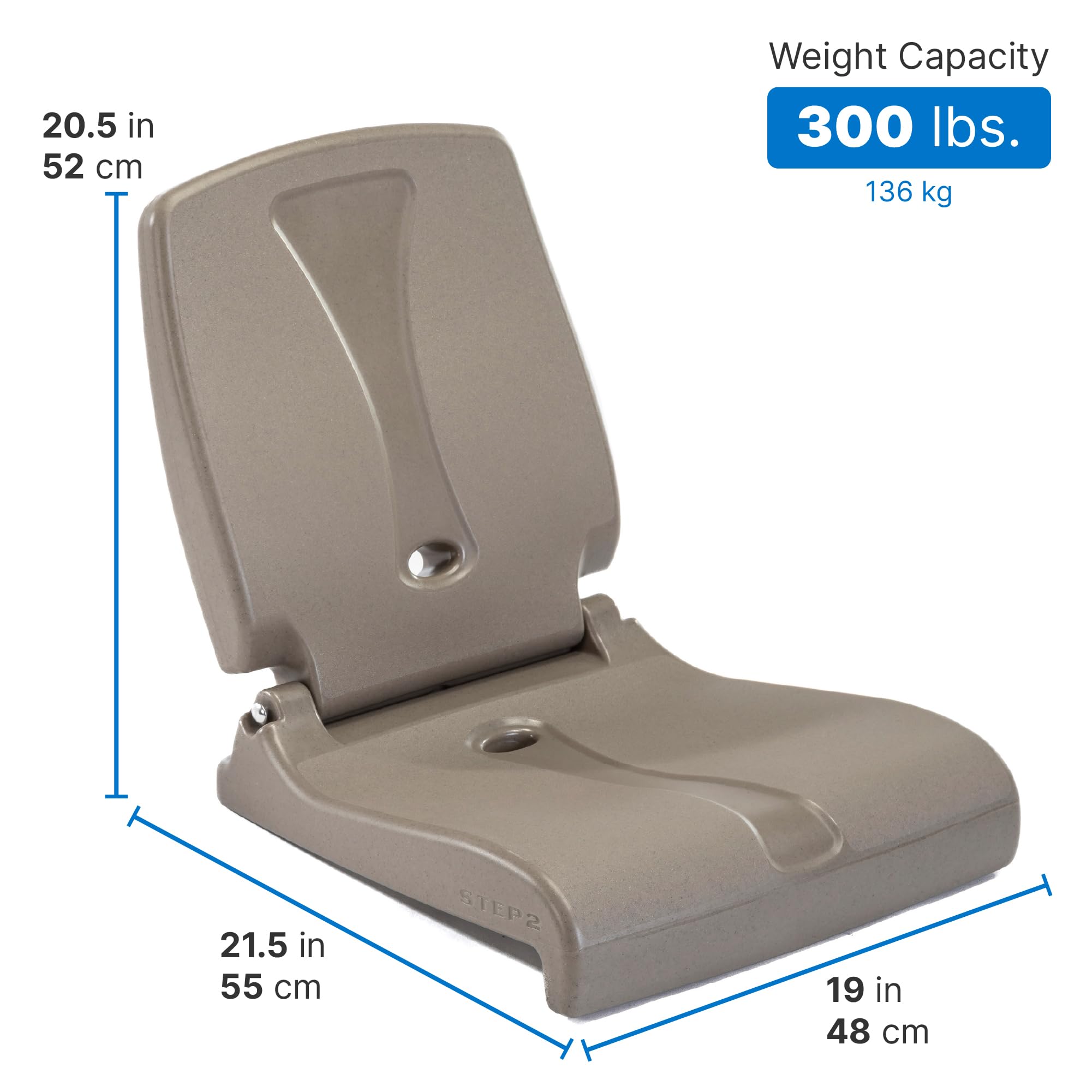 Step2 Kids Shell Flip Seat 2 Pack, Portable Outdoor Chair for Poolside, Camping, Beach, Stadium, Providing Back Support, Made of UV20 Durable Plastic, Mint