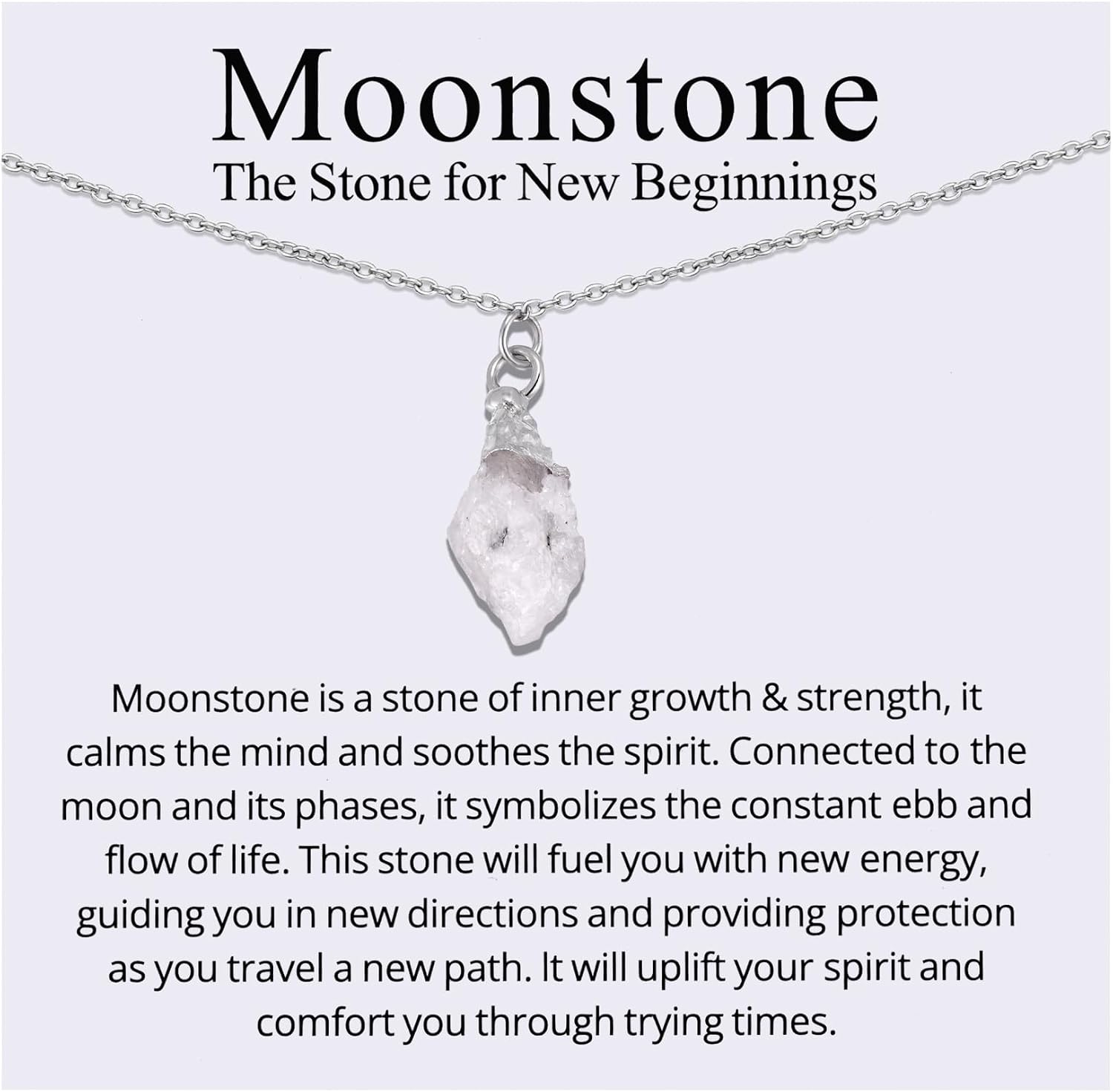 Ukodnus Moonstone Necklace for Women, New Beginnings Gifts for Women, Fresh Start Jewelry, Encouragement Gift, Starting Over New Chapter Graduation Divorce Recovery Gifts