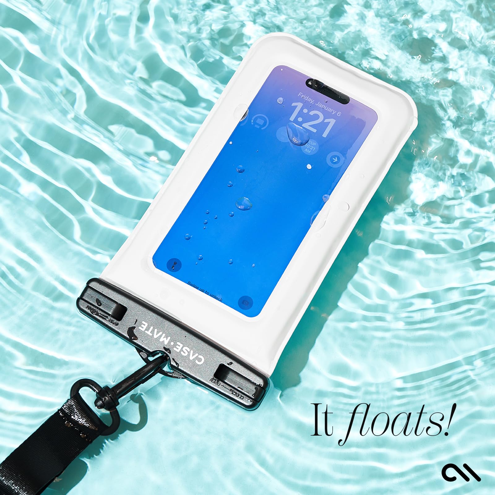Case-Mate IP68 Waterproof Phone Pouch - Floating Waterproof Phone Case w/Crossbody Lanyard - Beach Cruise Ship Travel Essentials - Compatible with All Devices - Touchscreen Friendly - Purple Paradise