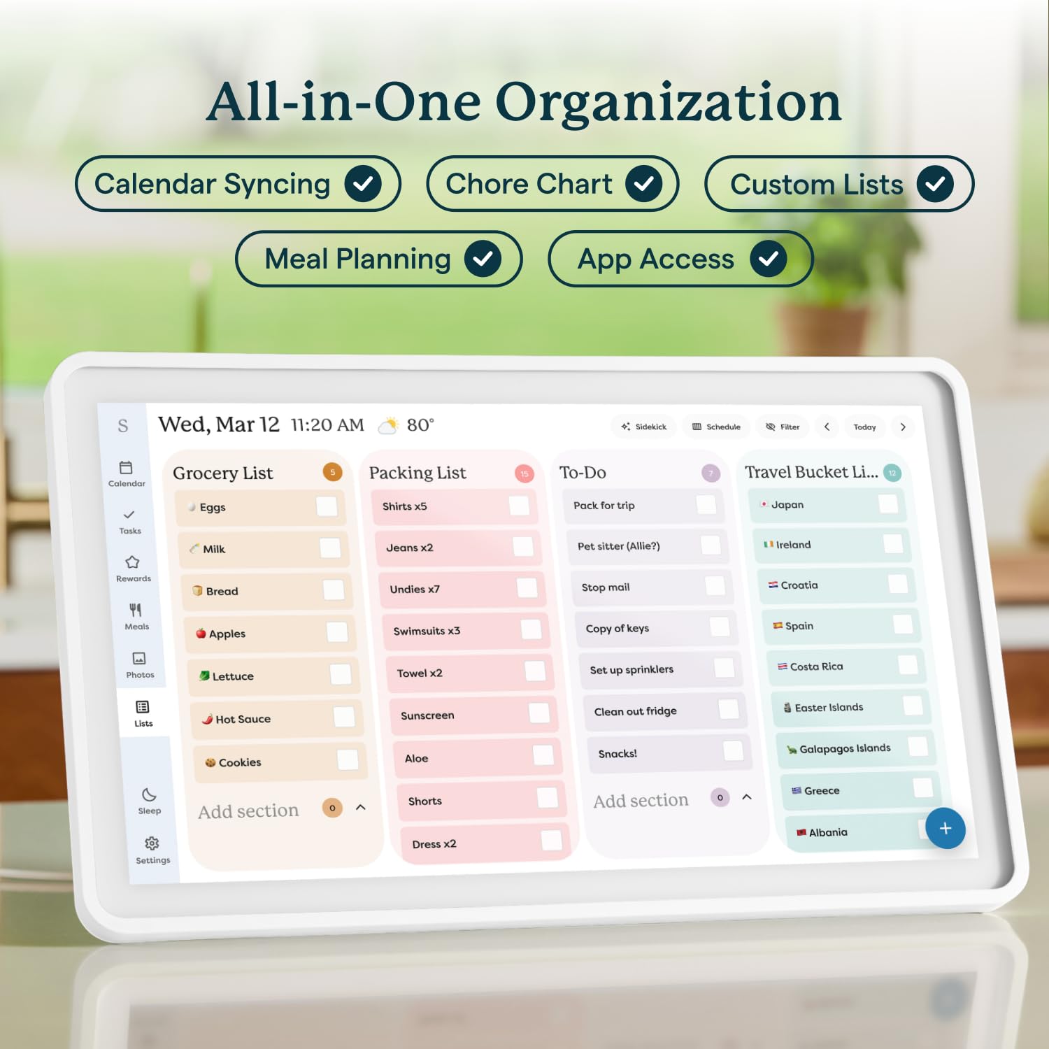Skylight Calendar: 15-inch Wall Planner Digital Calendar & Chore Chart, Smart Touchscreen Interactive Display for Family Schedules – Wall Mount Included, Great for Organizing Your 2026 Calendar