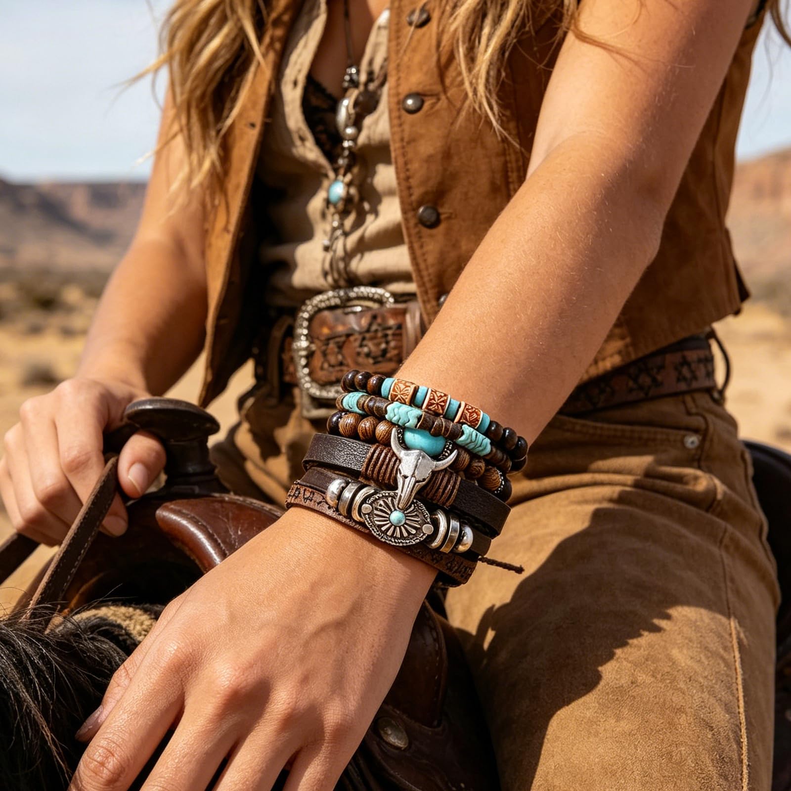 Navajo Pearls Jewelry Turquoise Western Bracelets Boho Native Jewelry Beaded Bracelet Stack for Summer Clothes Country Concert Outfits