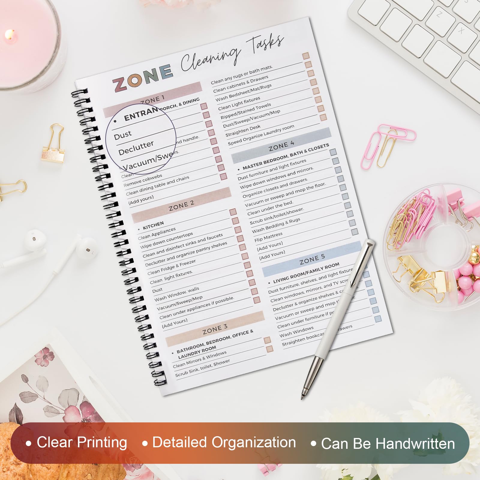 Adhd Cleaning Planner for Adults and Teens Adhd Cleaning and Organizing Planner Cleaning Schedule and Checklist Notebook List Daily Weekly Monthly for Home Chore Chart Adhd Daily Planner