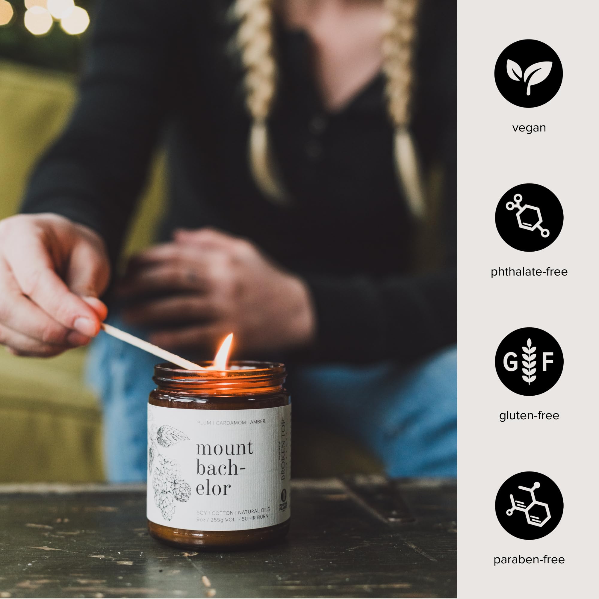 Broken Top Saguaro Cactus Pure Soy Candle | 9 oz. | Agave, Aloe & Moss. 50-Hour Burn Time. Natural Cotton Wick, Vegan, No Parabens, No Phthalates