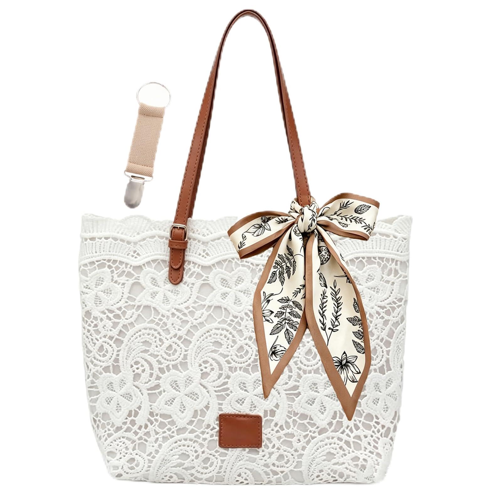 Woven Tote Hobo Bags for Women,Crochet Beach Bag Purse Knitted Shoulder Bag Handbag with Removable Strap for Vacation Travel