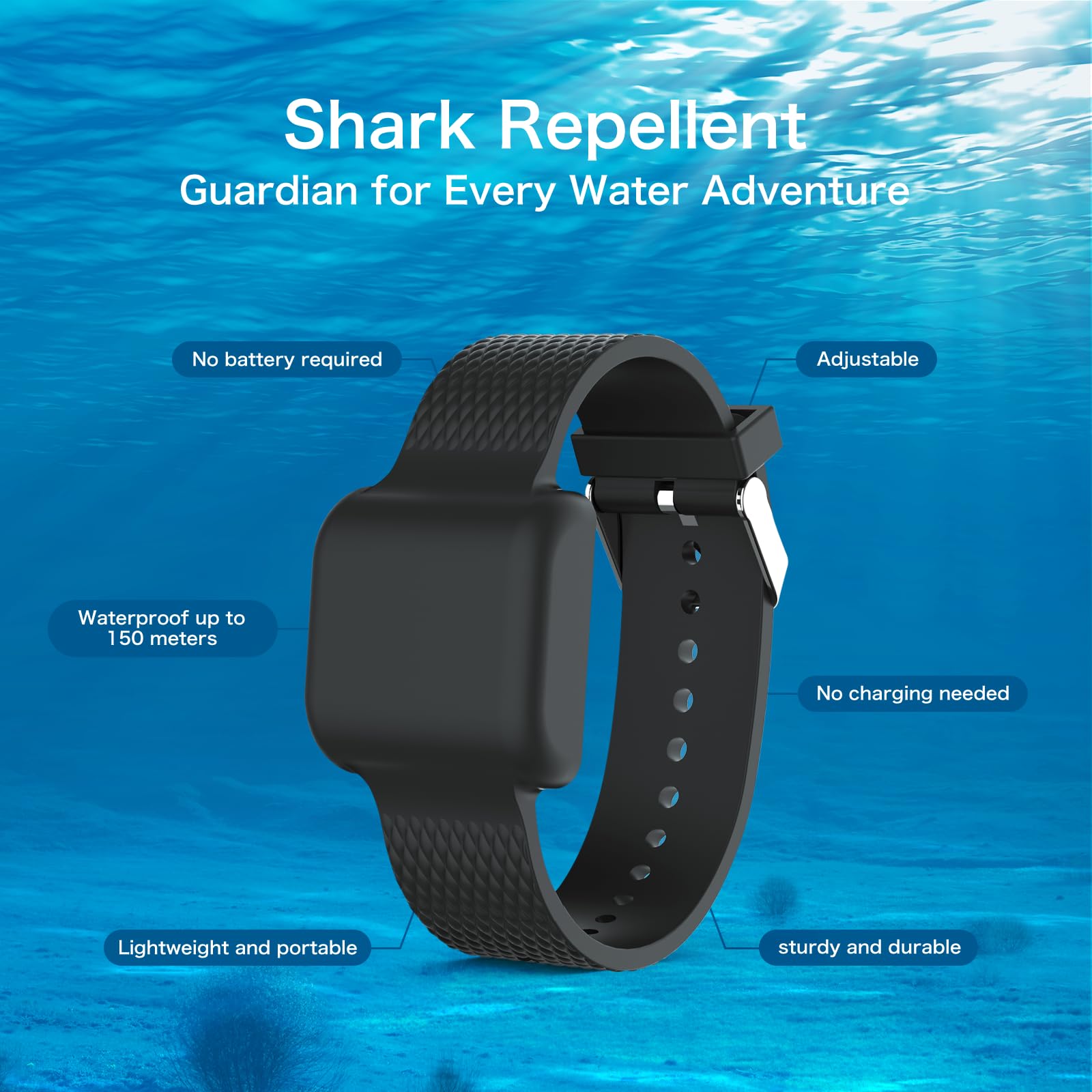 Magnetic Shark Deterrent Bracelet - Anti-Shark Repellent Band for Surfing, Scuba Diving, Snorkeling & Swimming | Portable Water Sports Safety Device for Adults & Kids