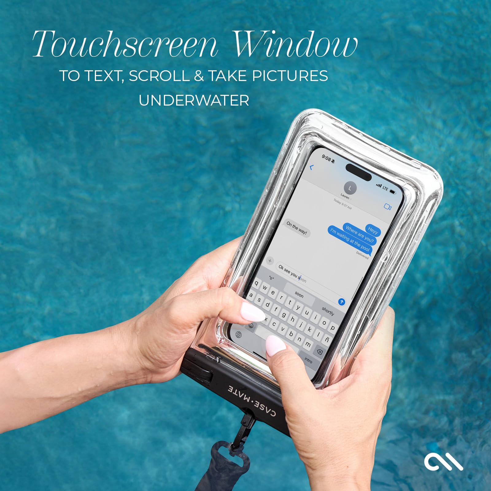 Case-Mate IP68 Waterproof Phone Pouch - Floating Waterproof Phone Case w/Crossbody Lanyard - Beach Cruise Ship Travel Essentials - Compatible with All Devices - Touchscreen Friendly - Purple Paradise