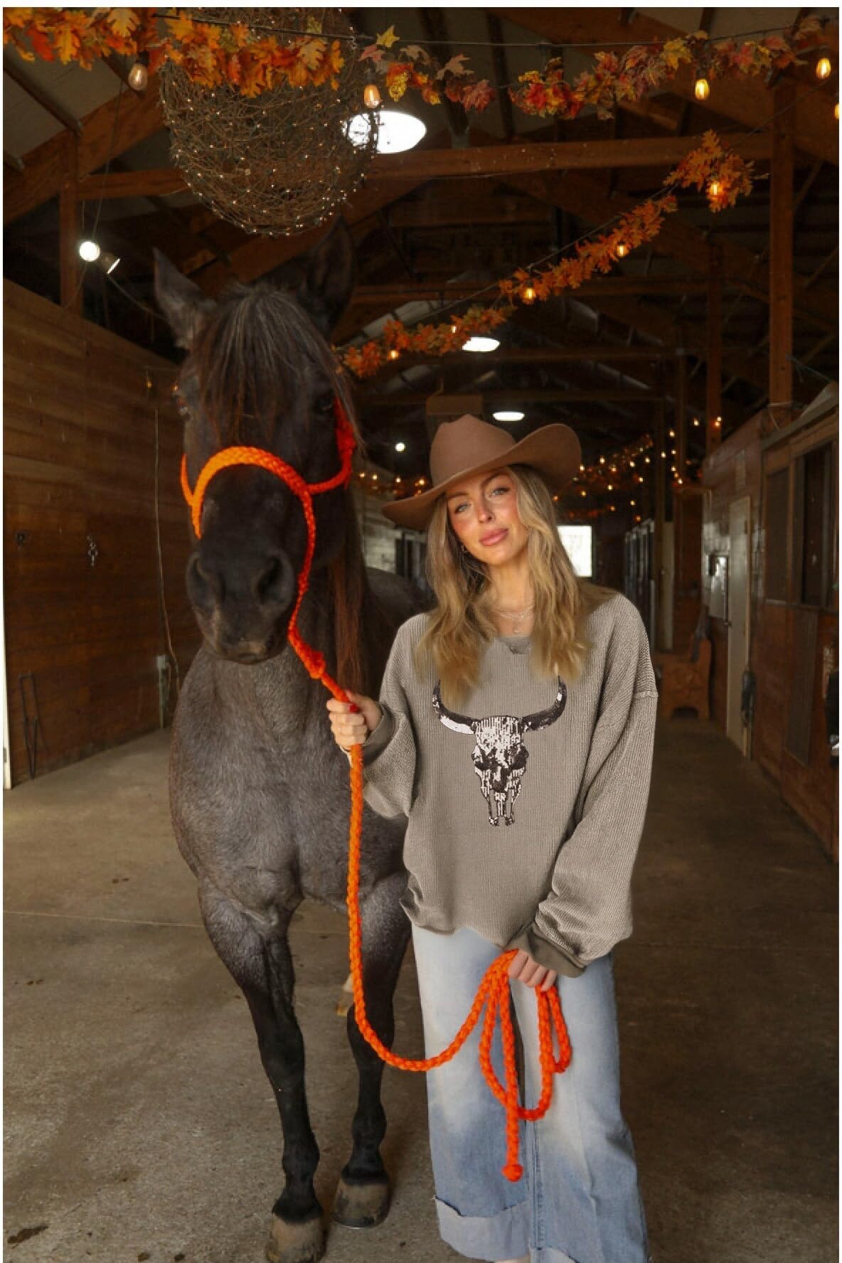 UNIQUEONE Boho Cow Skull Sweatshirt Women Cowgirl Shirt Rodeo Western Country Concert Outfits Nashville Graphic Pullover Tops