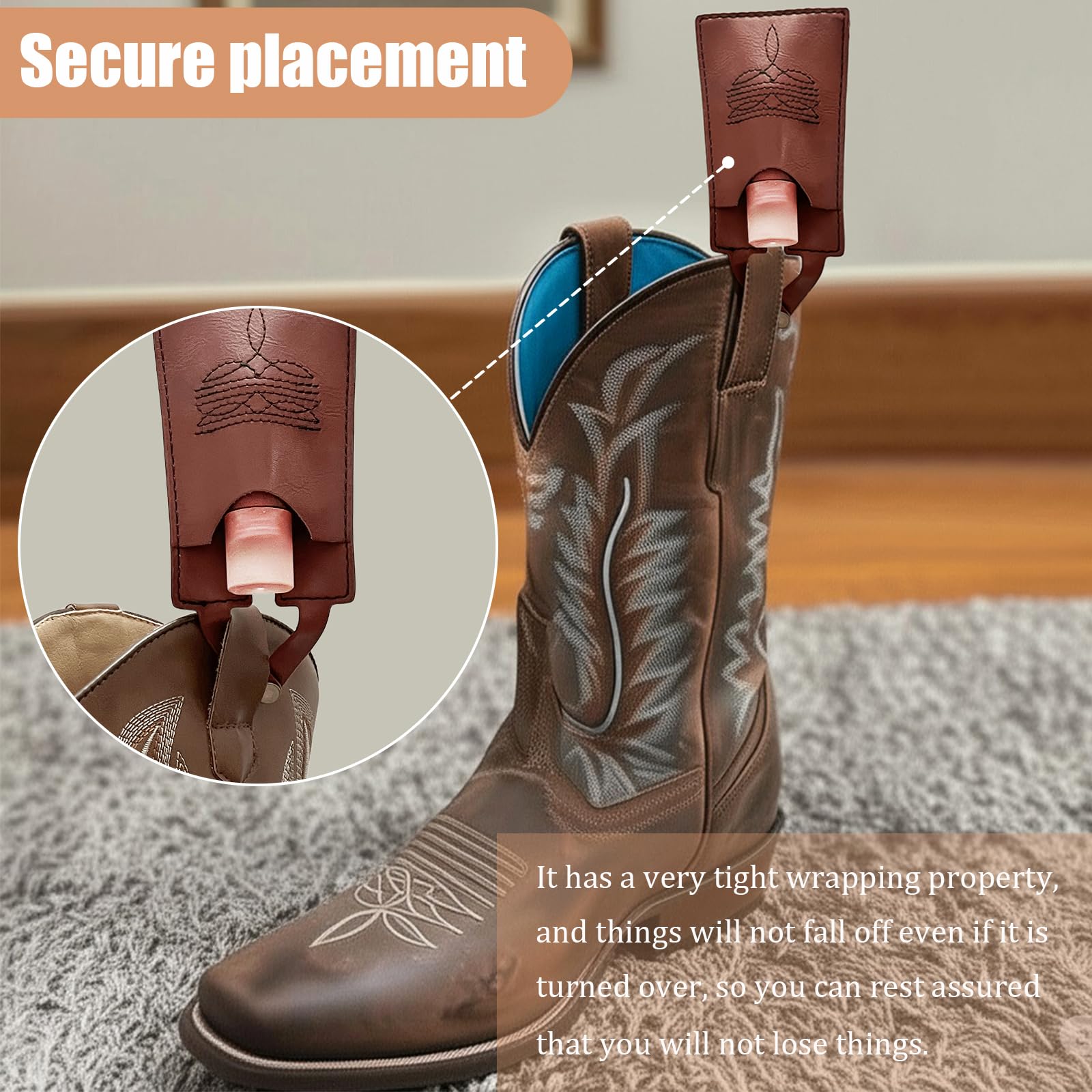 Boot Wallet for Women,Western Boot Wallet with Snap Strap,Leather Boot Wallet, Credit Card Holder(Pink)