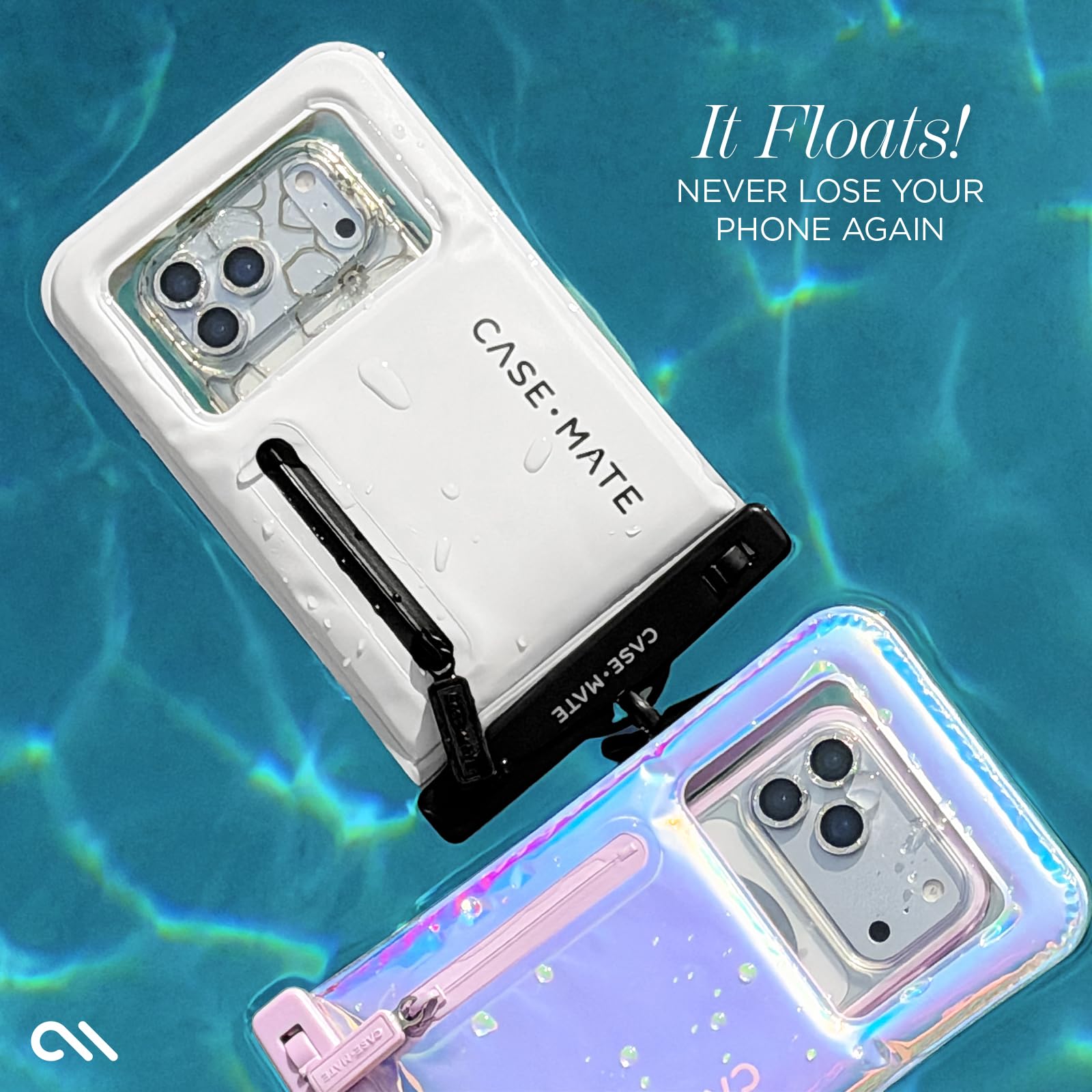 Case-Mate IP68 Waterproof Phone Pouch - Floating Waterproof Phone Case w/Crossbody Lanyard - Beach Cruise Ship Travel Essentials - Compatible with All Devices - Touchscreen Friendly - Purple Paradise