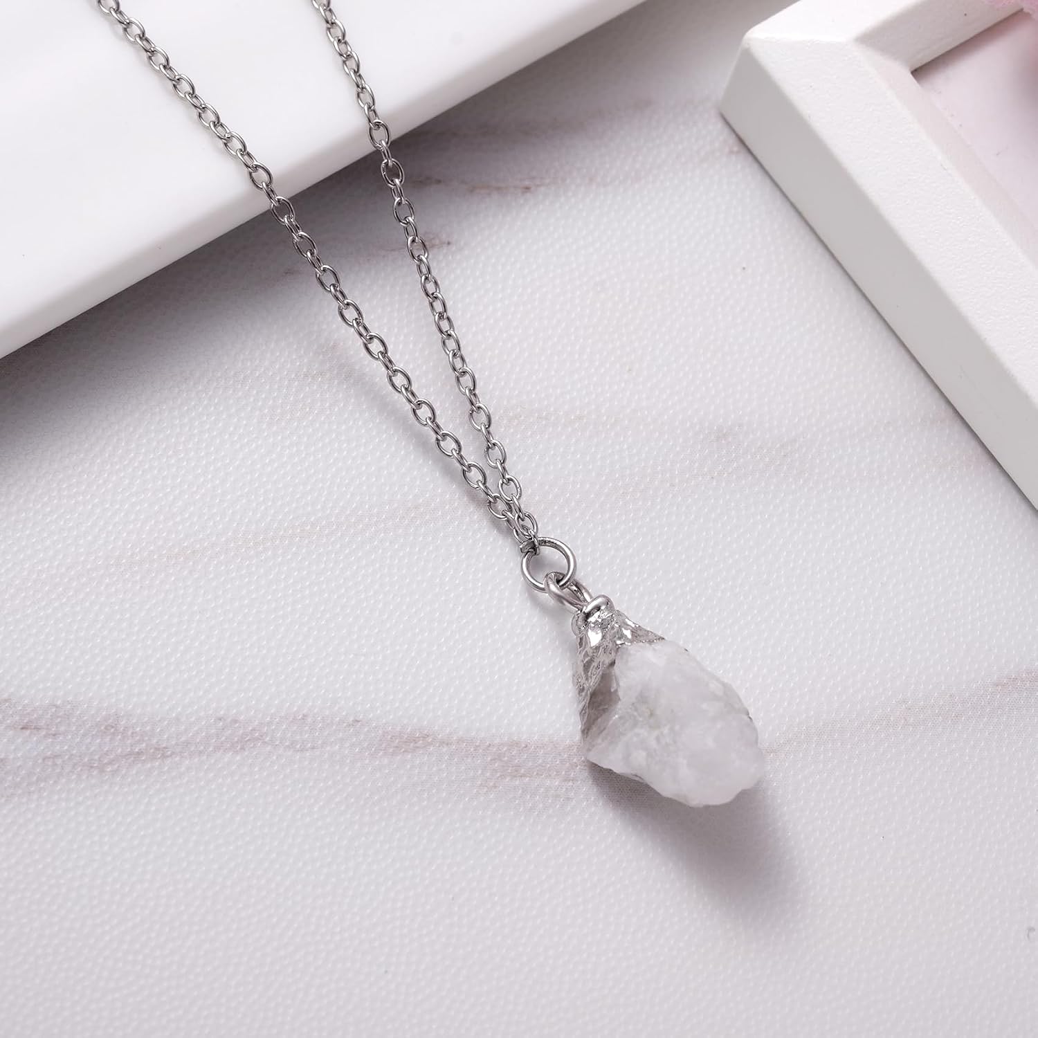 Ukodnus Moonstone Necklace for Women, New Beginnings Gifts for Women, Fresh Start Jewelry, Encouragement Gift, Starting Over New Chapter Graduation Divorce Recovery Gifts