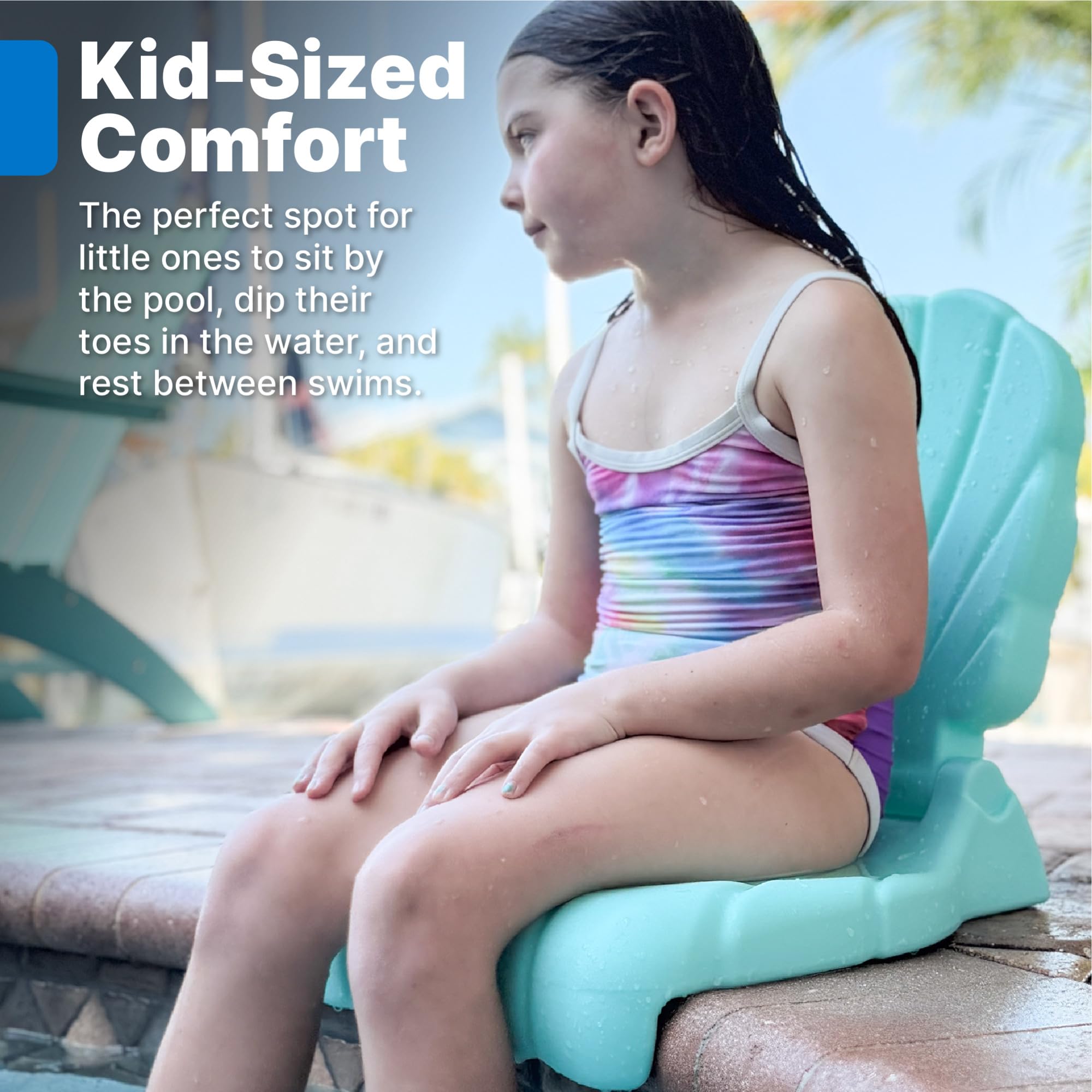 Step2 Kids Shell Flip Seat 2 Pack, Portable Outdoor Chair for Poolside, Camping, Beach, Stadium, Providing Back Support, Made of UV20 Durable Plastic, Mint