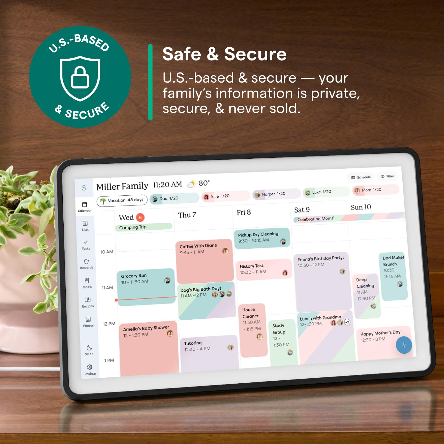 Skylight Calendar: 15-inch Wall Planner Digital Calendar & Chore Chart, Smart Touchscreen Interactive Display for Family Schedules – Wall Mount Included, Great for Organizing Your 2026 Calendar