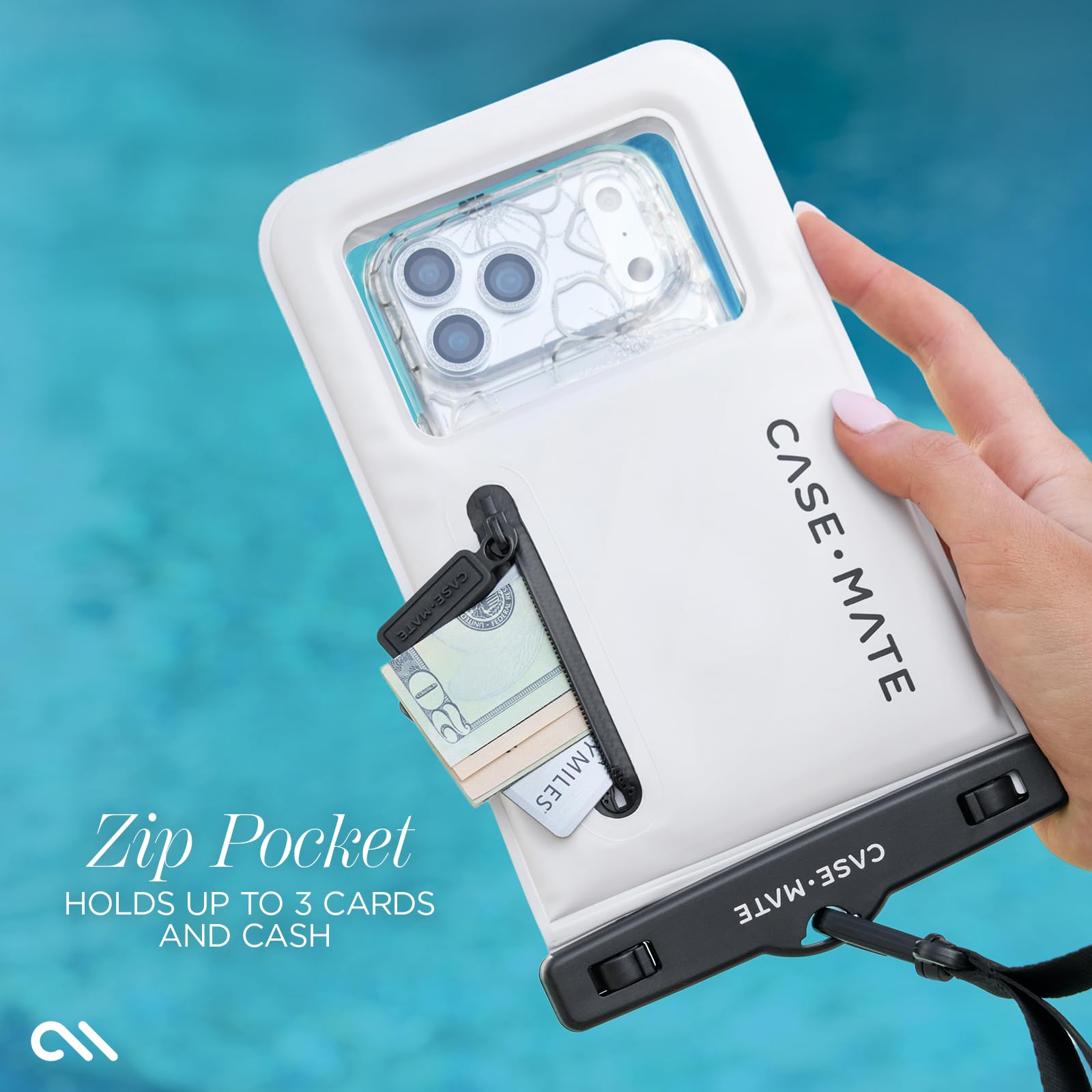 Case-Mate IP68 Waterproof Phone Pouch - Floating Waterproof Phone Case w/Crossbody Lanyard - Beach Cruise Ship Travel Essentials - Compatible with All Devices - Touchscreen Friendly - Purple Paradise