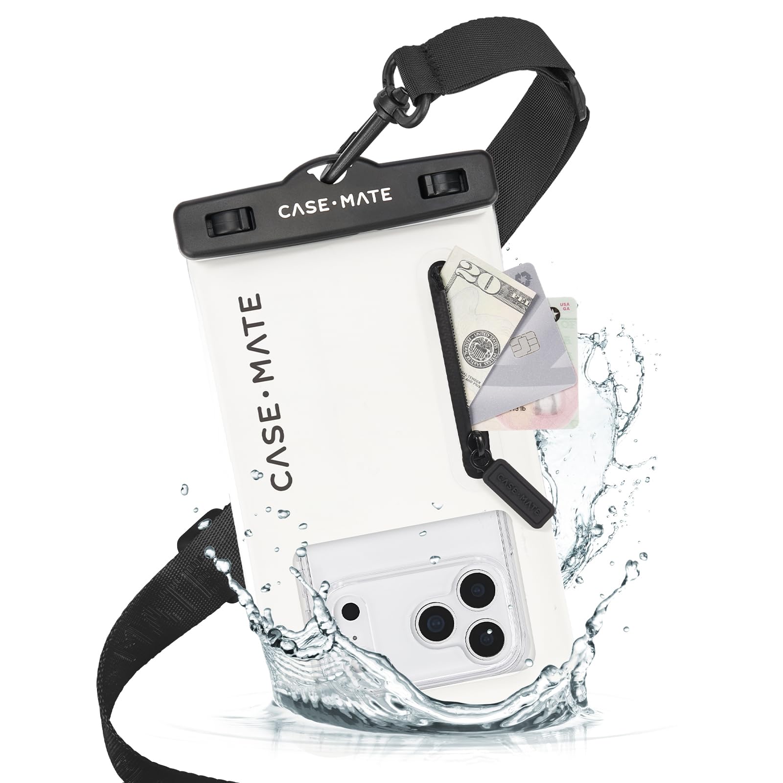 Case-Mate IP68 Waterproof Phone Pouch - Floating Waterproof Phone Case w/Crossbody Lanyard - Beach Cruise Ship Travel Essentials - Compatible with All Devices - Touchscreen Friendly - Purple Paradise