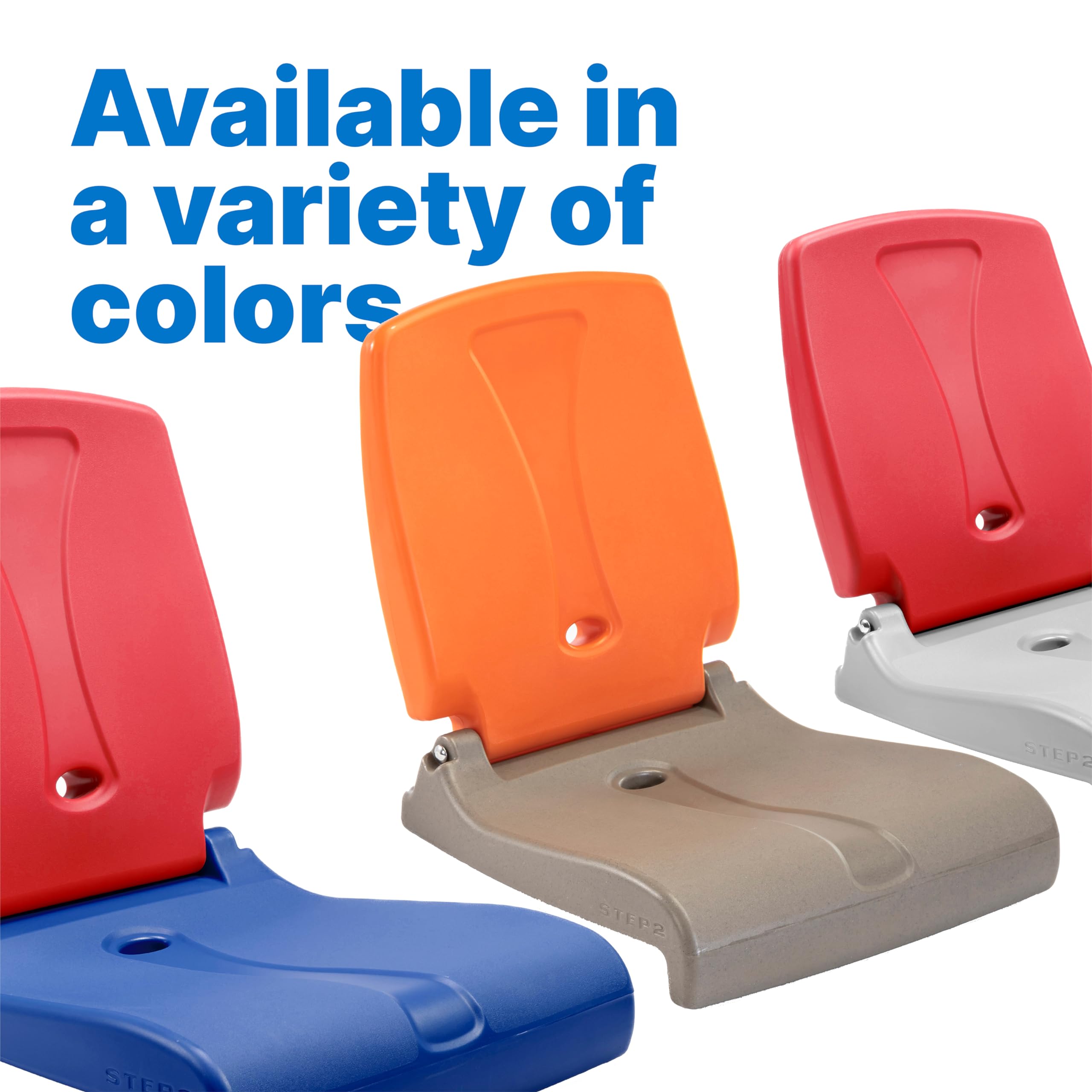 Step2 Kids Shell Flip Seat 2 Pack, Portable Outdoor Chair for Poolside, Camping, Beach, Stadium, Providing Back Support, Made of UV20 Durable Plastic, Mint