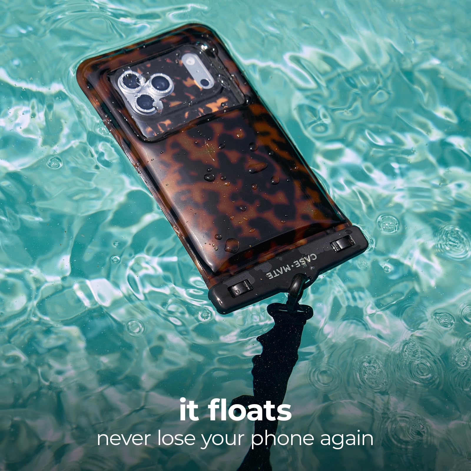 Case-Mate IP68 Waterproof Phone Pouch - Floating Waterproof Phone Case w/Crossbody Lanyard - Beach Cruise Ship Travel Essentials - Compatible with All Devices - Touchscreen Friendly - Purple Paradise