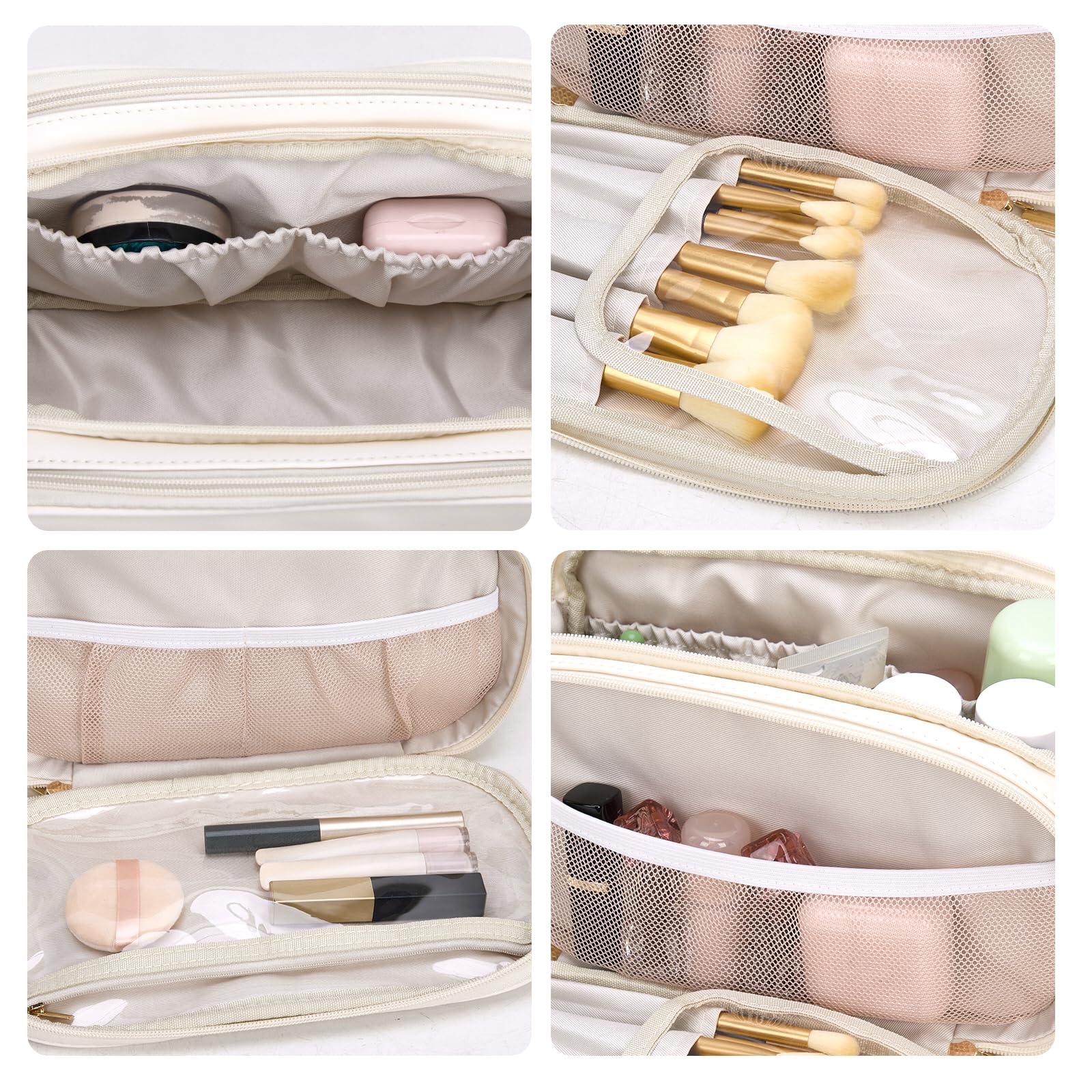 Montana West X Wrangler Large Makeup Bag Travel Toiletry Bag Portable Cosmetic Bag Make Up Organizer with Divider and Handle for Women
