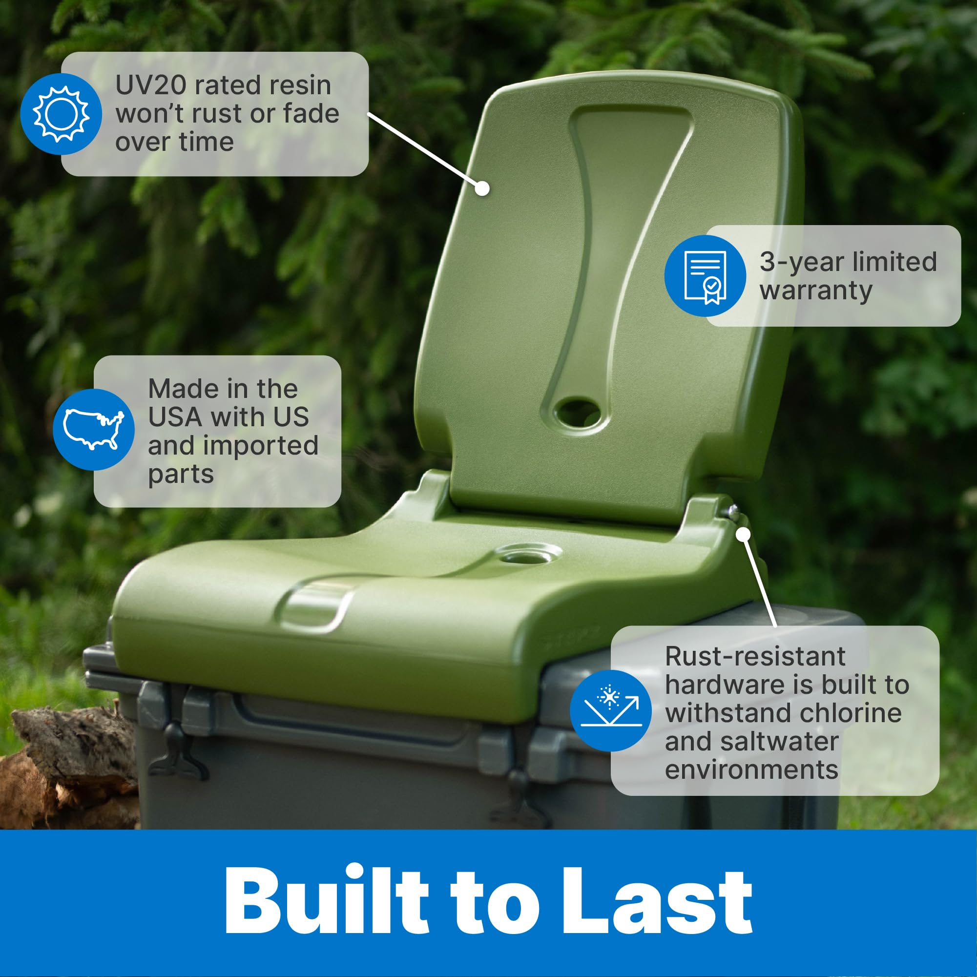 Step2 Kids Shell Flip Seat 2 Pack, Portable Outdoor Chair for Poolside, Camping, Beach, Stadium, Providing Back Support, Made of UV20 Durable Plastic, Mint